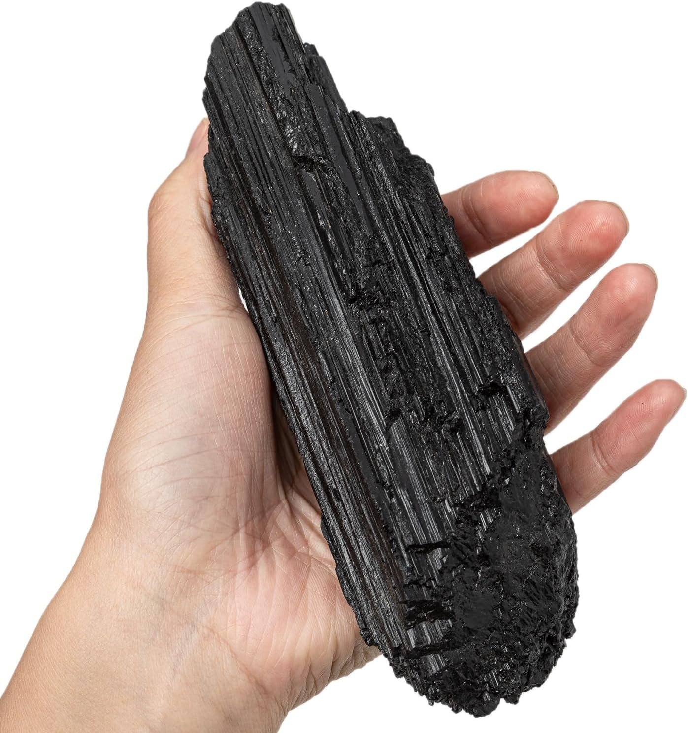 1-1.5lbs Large Raw Black Tourmaline Crystal Natural Rough Stone Healing Crystals for Meditation Reiki Energy Decoration