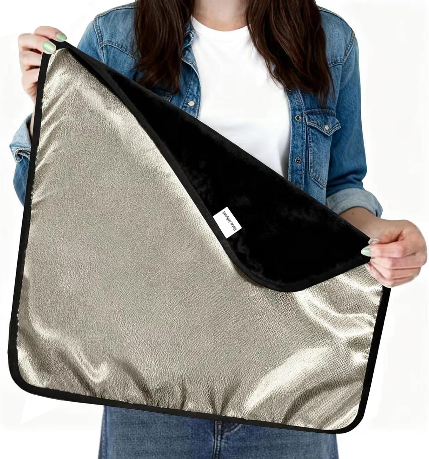 Faraday Blanket: Protection Against Direct Contact from WiFi, Protection Blanket for Cell Phone, Tablet, Electronics (20.5″ x 17.5″), Black