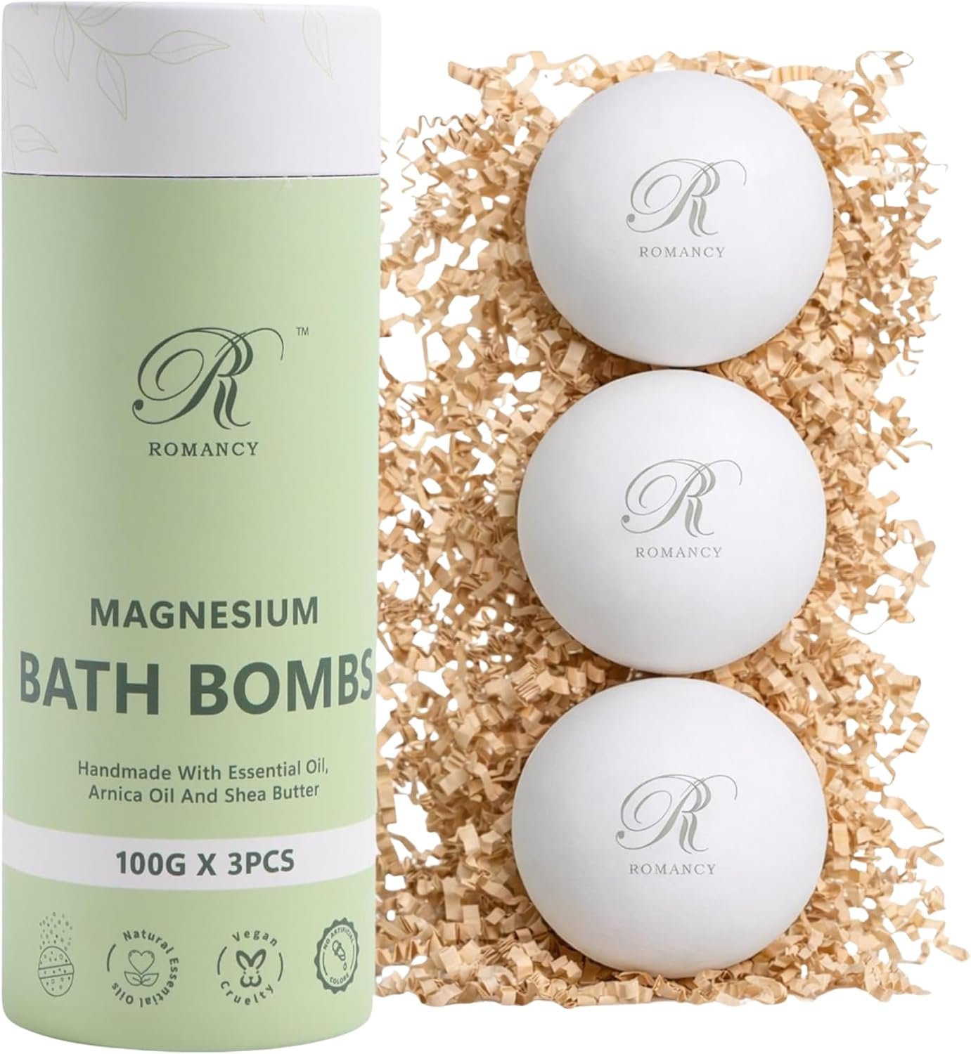 Magnesium Bath Bombs Gift Set XL Epsom Salt Bath Bombs for Muscle Recovery | Recovery Blend, Arnica, Shea Butter & Epsom Salt