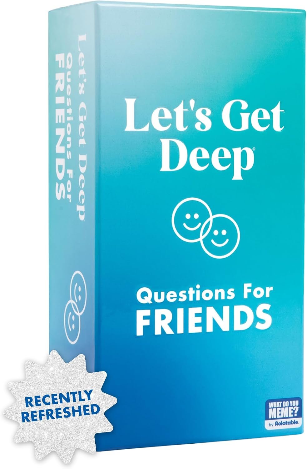 Let’s Get Deep: Friends Edition by Relatable, Fun Group Card Game, Easy Adult Game for Game Night, Perfect for Party Games with Friends, Includes 400 Question Cards, Three Increasingly Personal Levels
