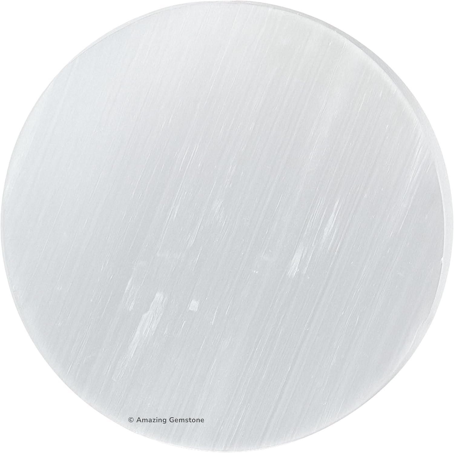 Amazing Gemstone Selenite Crystal Charging Plate for Crystals and Healing Stones, 4″ Selenite Crystal Plate Coaster for Home, Office Table Decor (Selenite Round Disc)