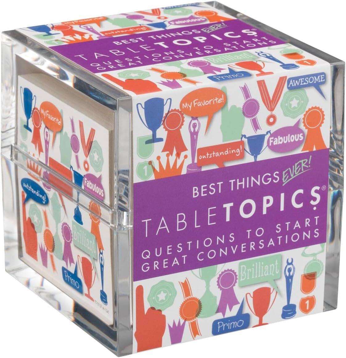 TableTopics Best Things Ever Question Card Game – 135 Fun Conversation Starter Cards, Use as Ice Breakers, Getting to Know You, or Discover More About Friends & Family, Share Your Favorites