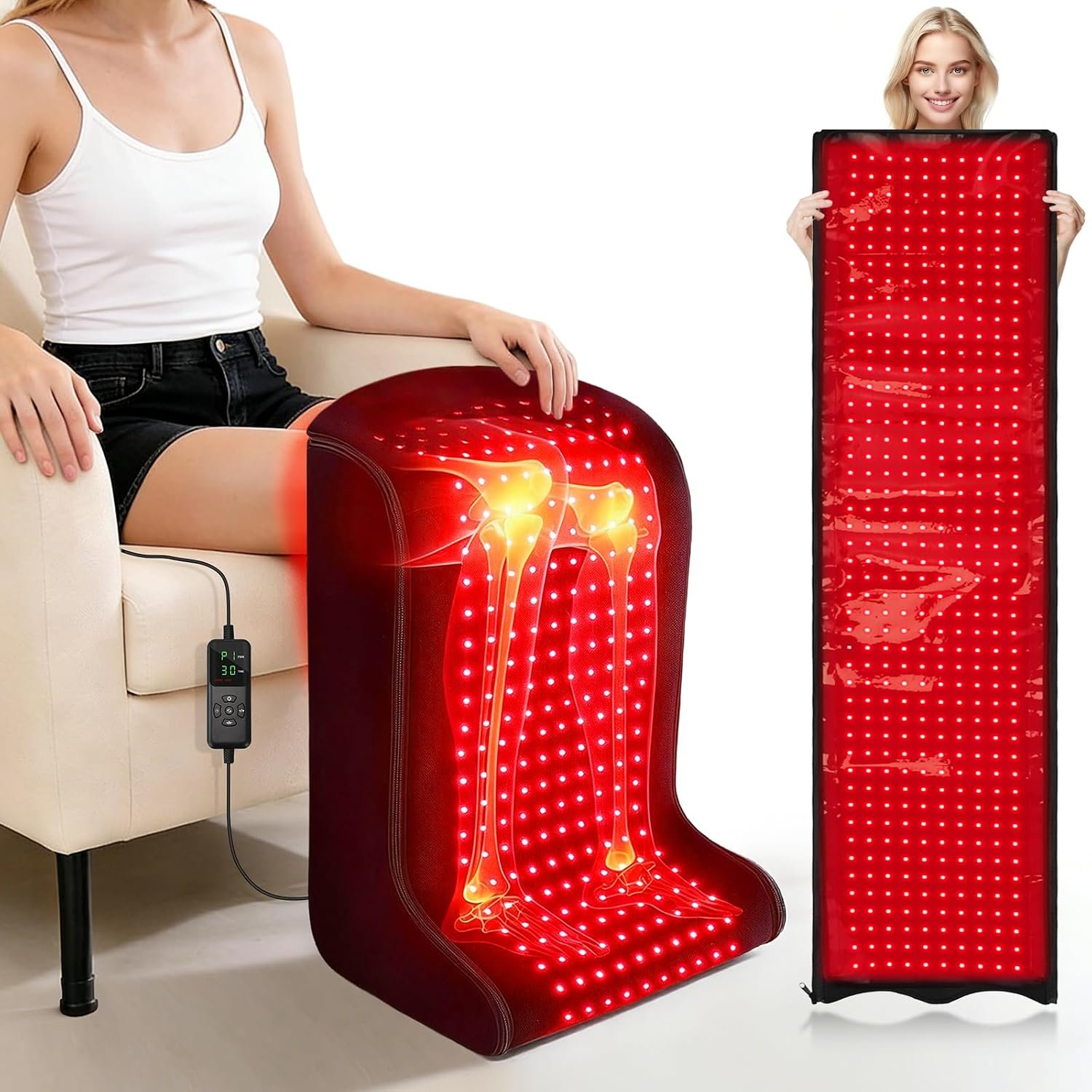 Red Light Therapy for Feet,1410 LED Chips Infrared Light Therapy,660nm Red & 850nm Near Infrared Light Therapy Pad for Legs, Back & Full Body