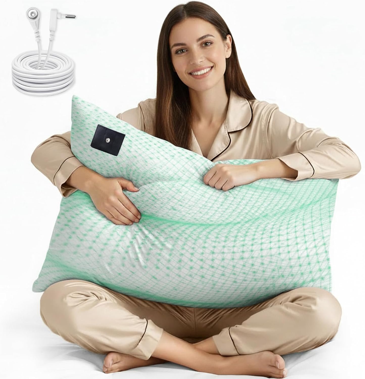 Grounding Pillow Case King,Earth Connected Pillowcase,Bedding.Improve Sleep,Reduce Pain,90% Organic Cotton,10% Silver Fiber (White, 30 * 20 inch)