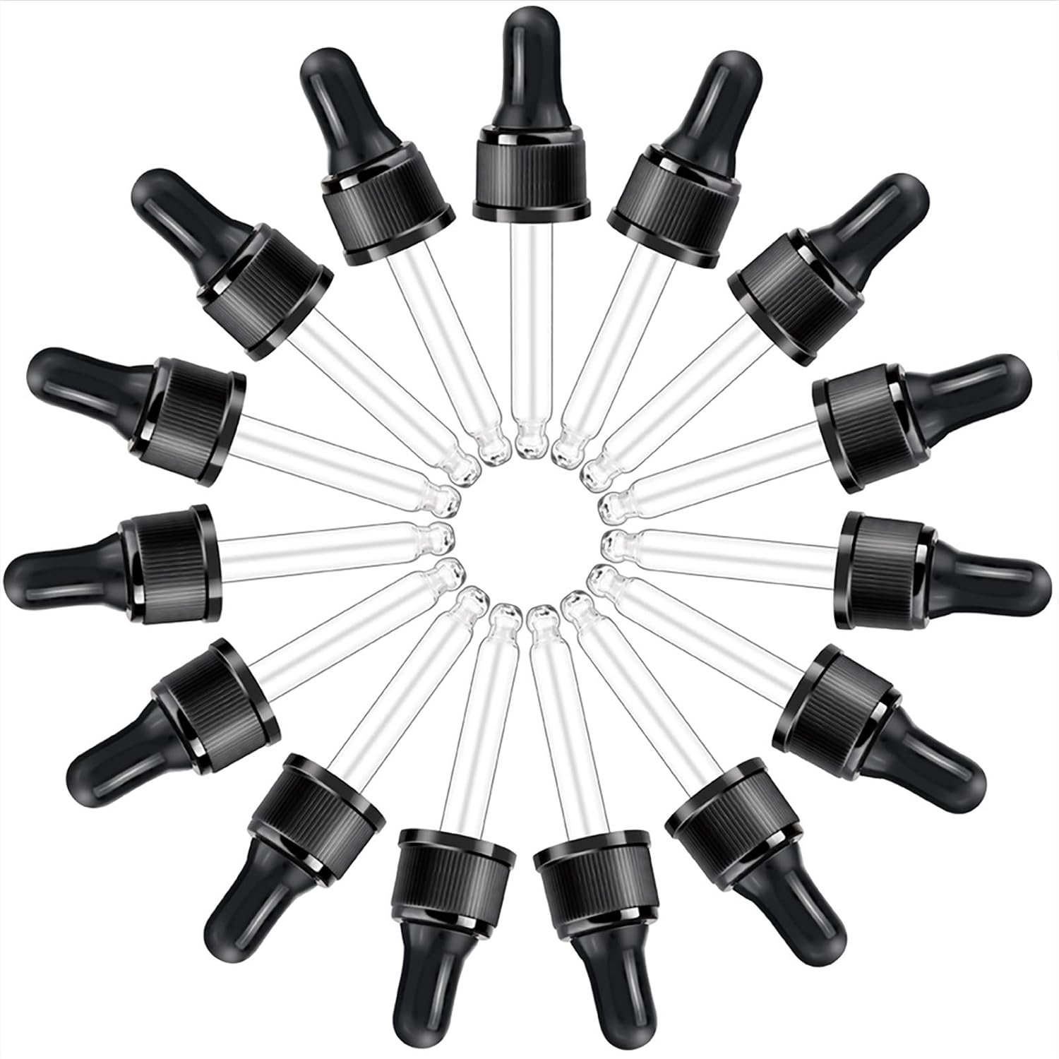 YGDZ Droppers for Essential Oils 15 Pack 15ml (1/2 Ounce) Glass Eye Dropper Tops – Fit for DoTerra Young Living 15ml Essential Oil Bottles