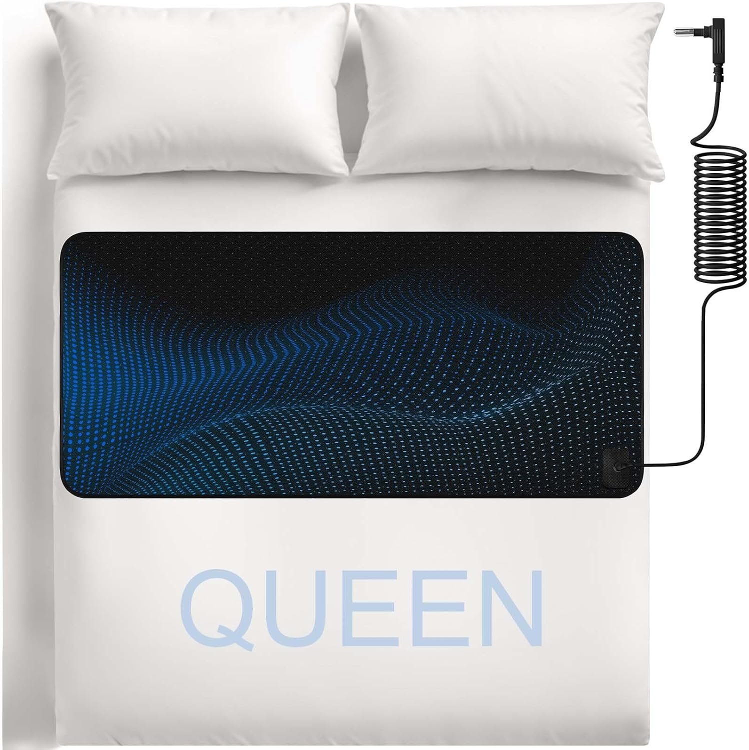 Grounding Mat for Bed, Grounding Mat for Sleeping, Tear-Resistant PU Leather Grounding Pad with Cord, Mattress Size Grounding Mat Queen (27″x60″, Charcoal)