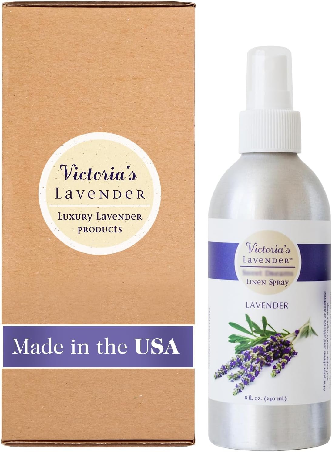 Victoria’s Lavender Linen Spray – Aromatherapy Pillow Mist & Linen Spray for Bedding, Soothing Lavender Essential Oil Pure Blend for Bed & Pillows, Relaxing, Handmade in Oregon, Made in USA (8 oz)