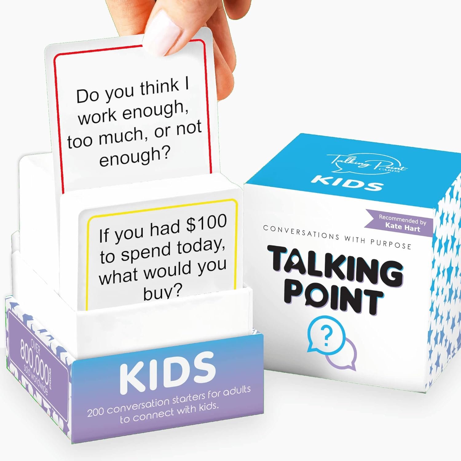 200 Kids Conversation Cards – Screen-Free Family Dinner Game and Road Trip Essential – Get Children to Talk, Listen, and Connect with Parents – Expert-Developed Gift for Ages 5-12