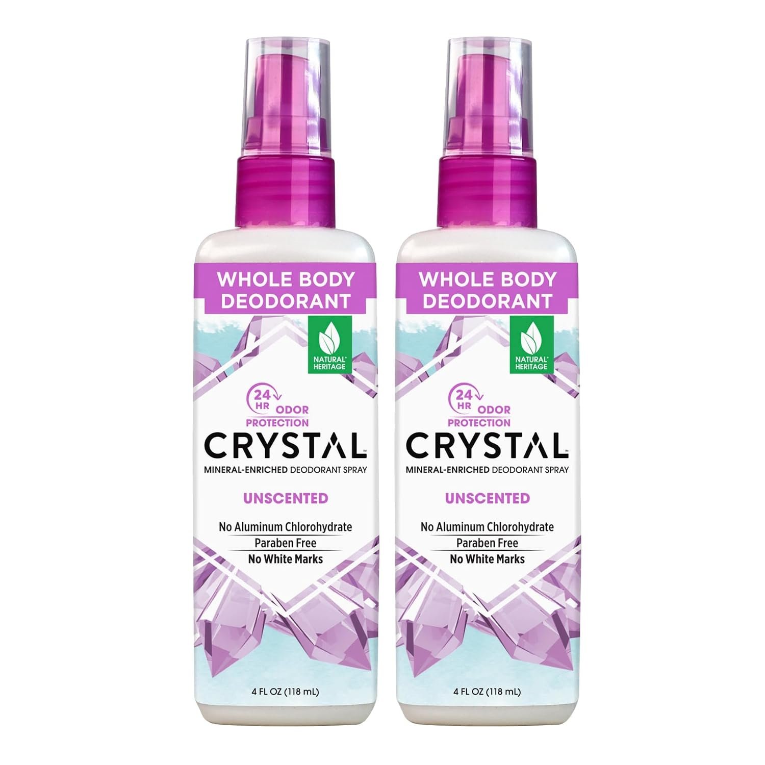 Crystal Body Deodorant Spray-4 fl oz, 2 pack