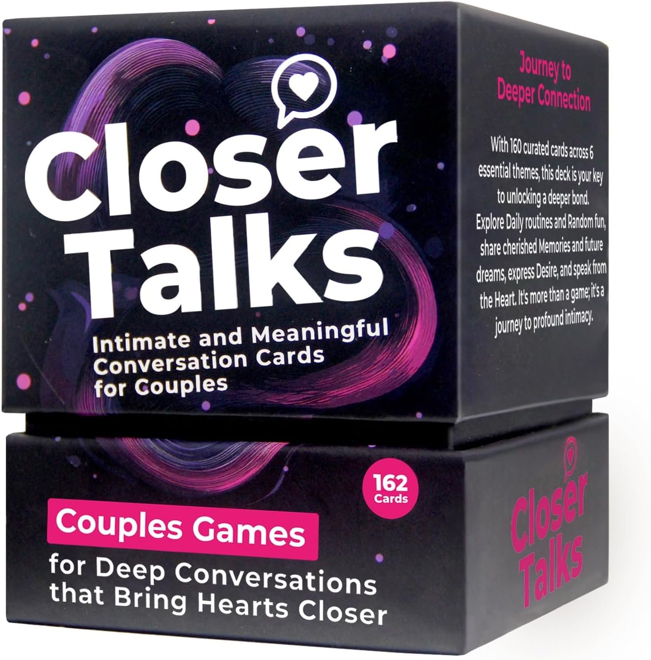 Couples Games, Conversation Cards Game Couples Edition, 162 Closer Talks Cards, Conversation Starters for Date Nights, Couples Gifts, Romantic Wedding for Newlyweds