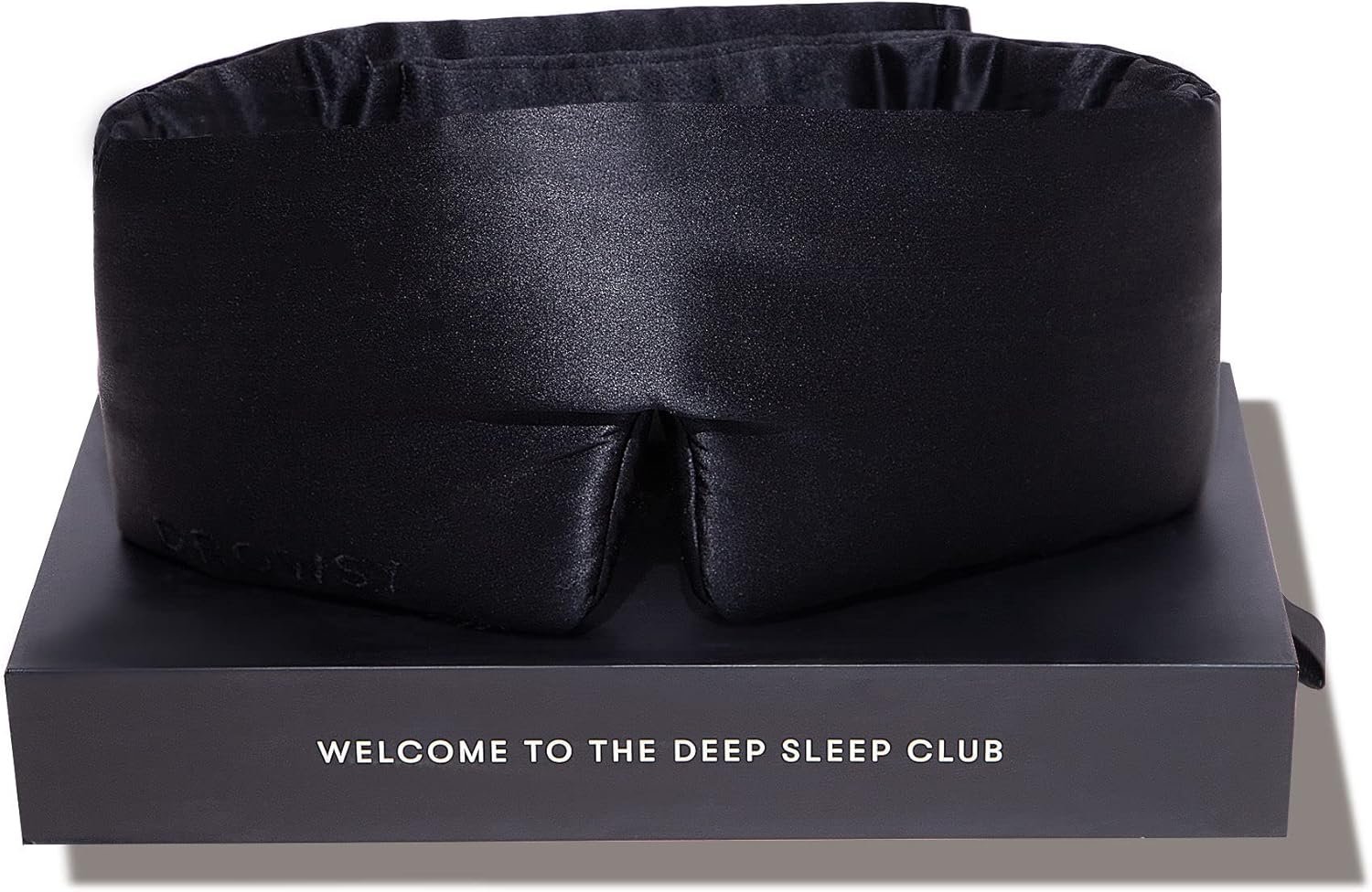 DROWSY Silk Sleep Mask – Face-Hugging, Padded Cocoon for Luxury Sleep in Total Darkness – 100% Pure Mulberry Silk (Black Jade)