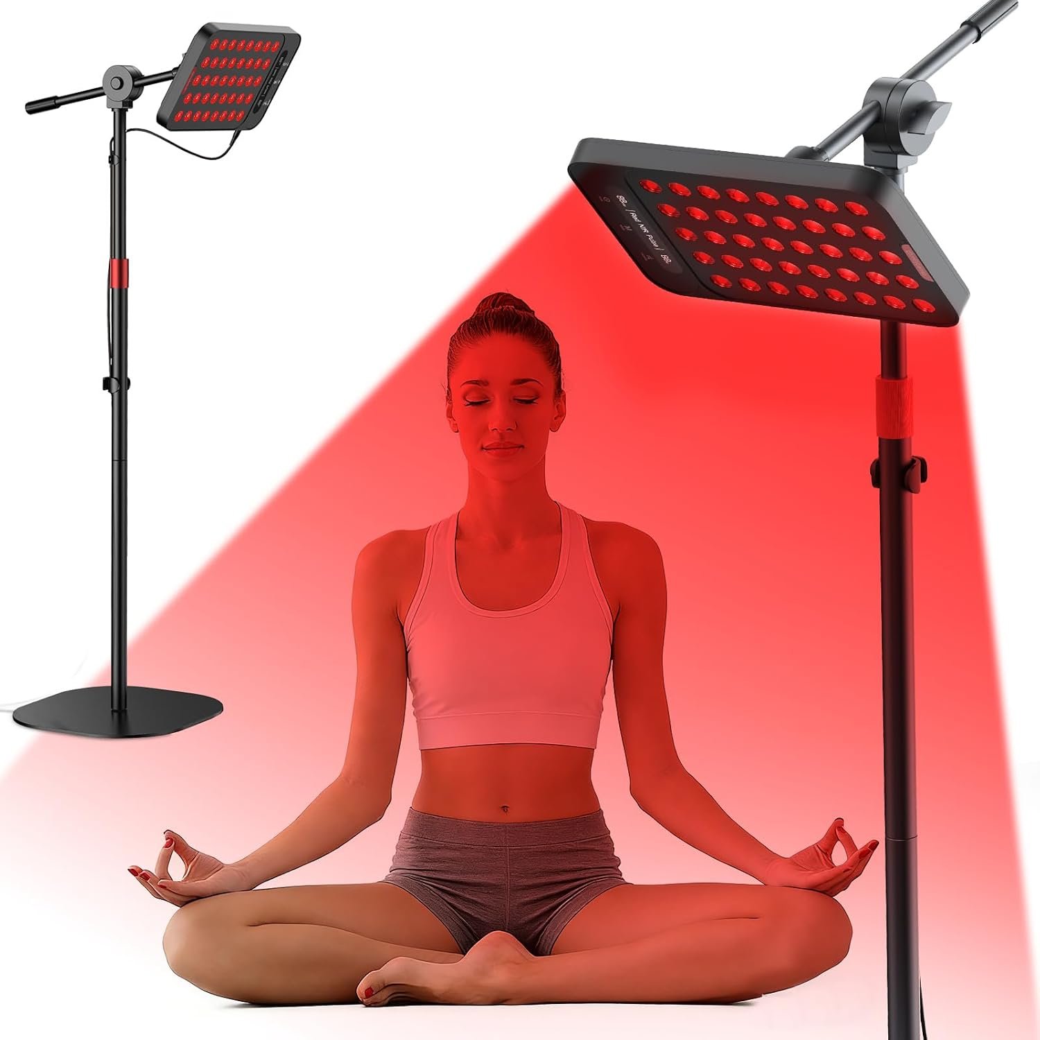 Comfytemp 55W High-Output (3X Intensity) Red Light Therapy for Face & Body, 143mW/cm² at 6 in Near Infrared Light Lamp, 660nm & 850nm LED Light Panel with Stand Home Use, Gifts for Women Men Mom Dad
