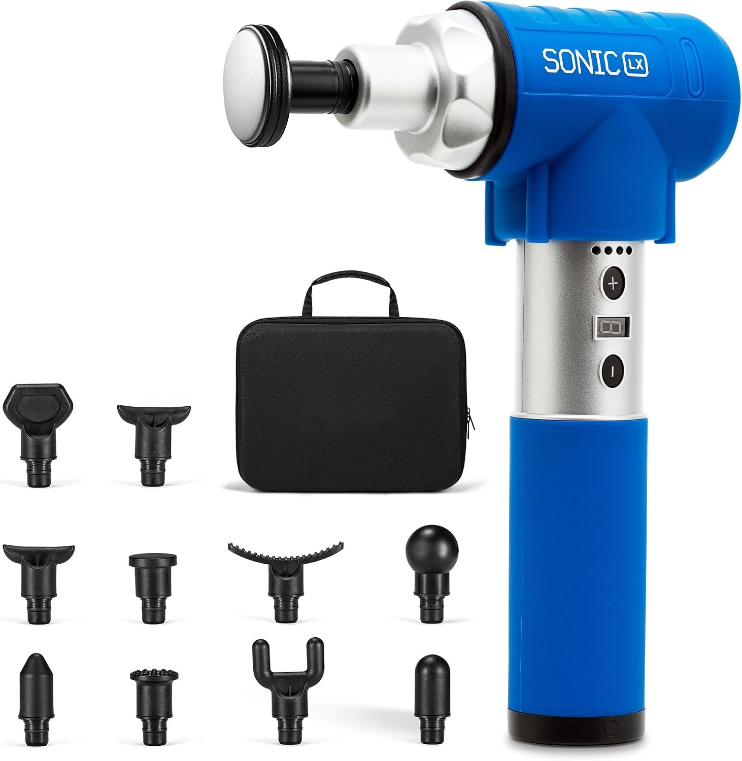 LifePro Sonic LX Athletic Heated Massage Gun – Deep Tissue Portable Massager for Muscle Recovery – 9 Speed & 10 Heads Massage Gun – Rechargeable Percussion Massager for Athletes & Sports Enthusiasts