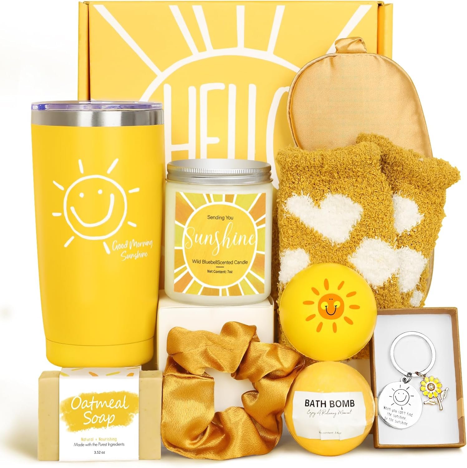 Gift Baskets for Women, 10pcs Unique Birthday Gifts for Women, Best Friend Birthday Christmas Gift, Get Well Soon Gift Basket Sending Sunshine Cheer Up Box for Sister Friendship – BRIGHTEN UP HER DAY