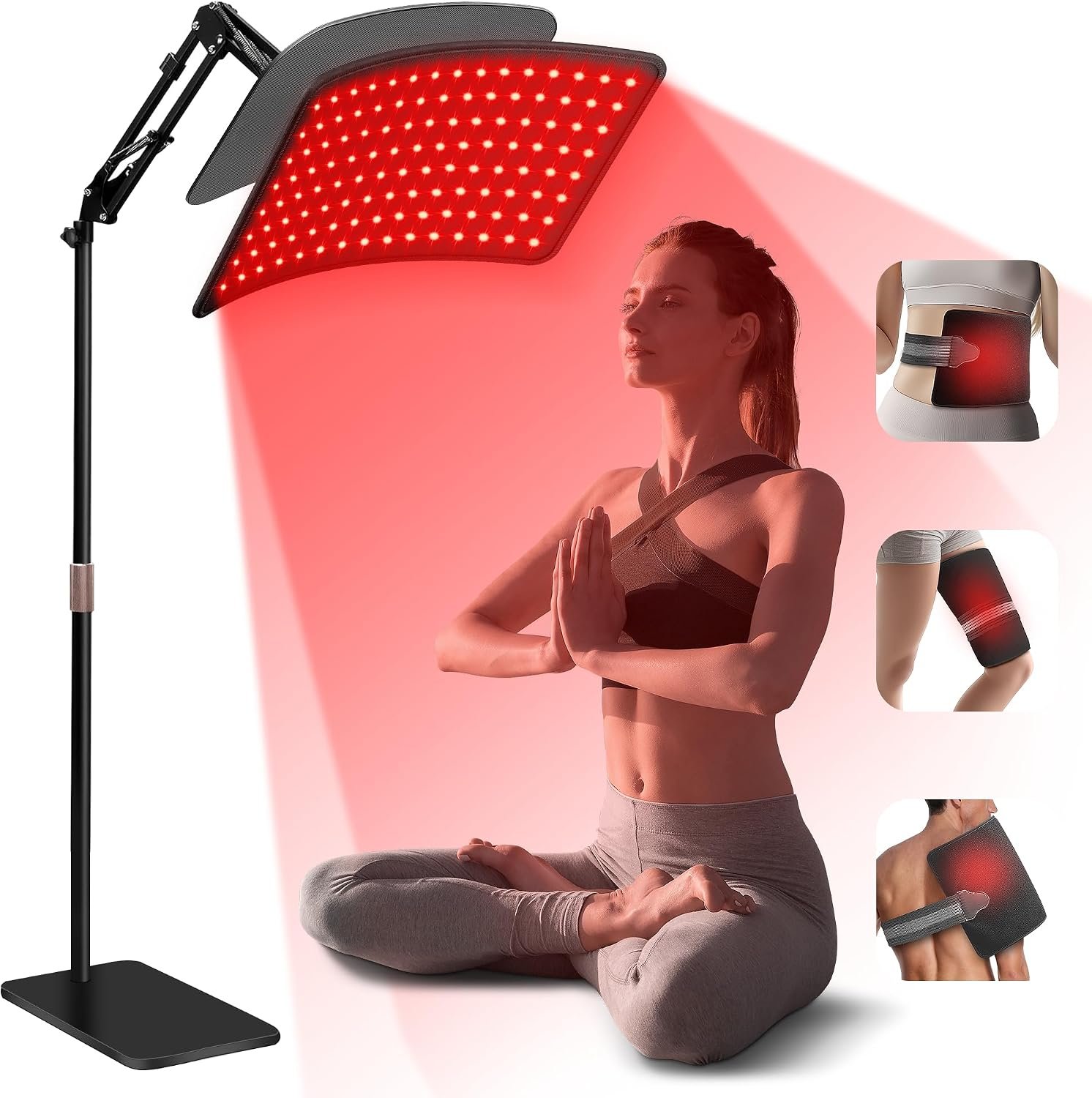 INTEO Red Light Therapy for Body and Face, 2-in-1 Red Light Therapy with Detachable Design, Infrared Light Therapy Lamp 660nm 850nm for Body at Home with Protective Glasses, Elastic Strap