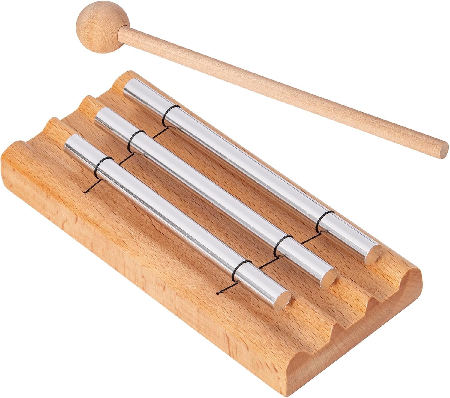 Three Tone Chime Bell for Teachers’ Classroom Management, Meditation Chimes, Mindfulness Hand Bell, Percussion Sound Healing Instruments Reminder for Prayer Yoga Eastern Energies Music