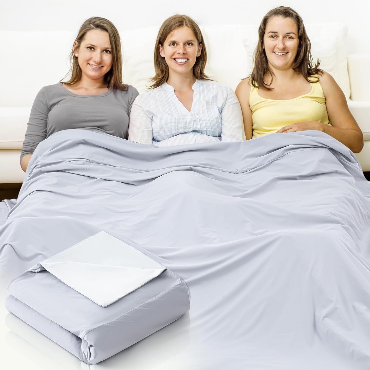 Preboun Large EMF Blanket for Pregnant Babies 86.6×86.6 Inches, Cooling Comforter Protection Two Sides Using for Beds Couches Travel