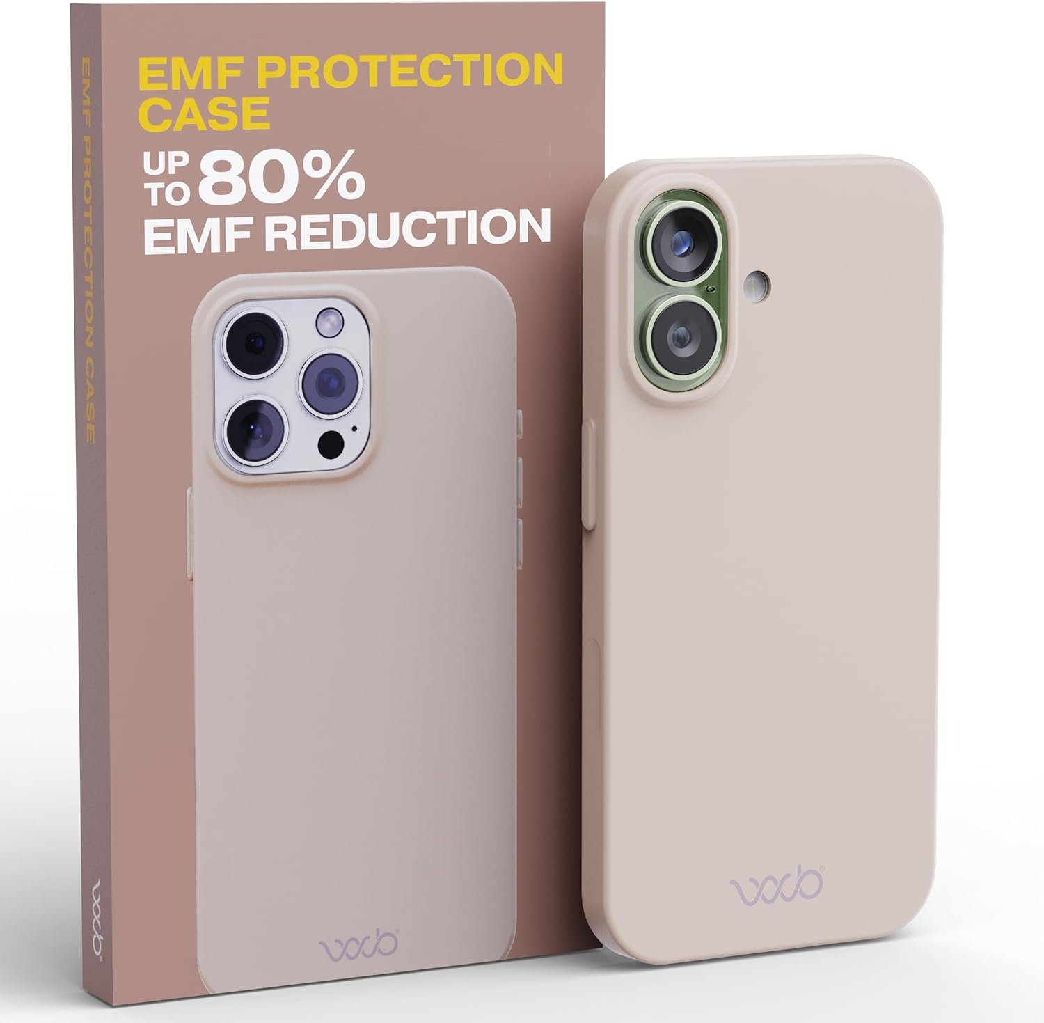 WAVEBLOCK EMF Protection Silicone iPhone Case Compatible with iPhone 17, Radiation Blocker, 5G Shield Reduction, Lightweight, USA Patented and Tested in FCC Lab, Stone