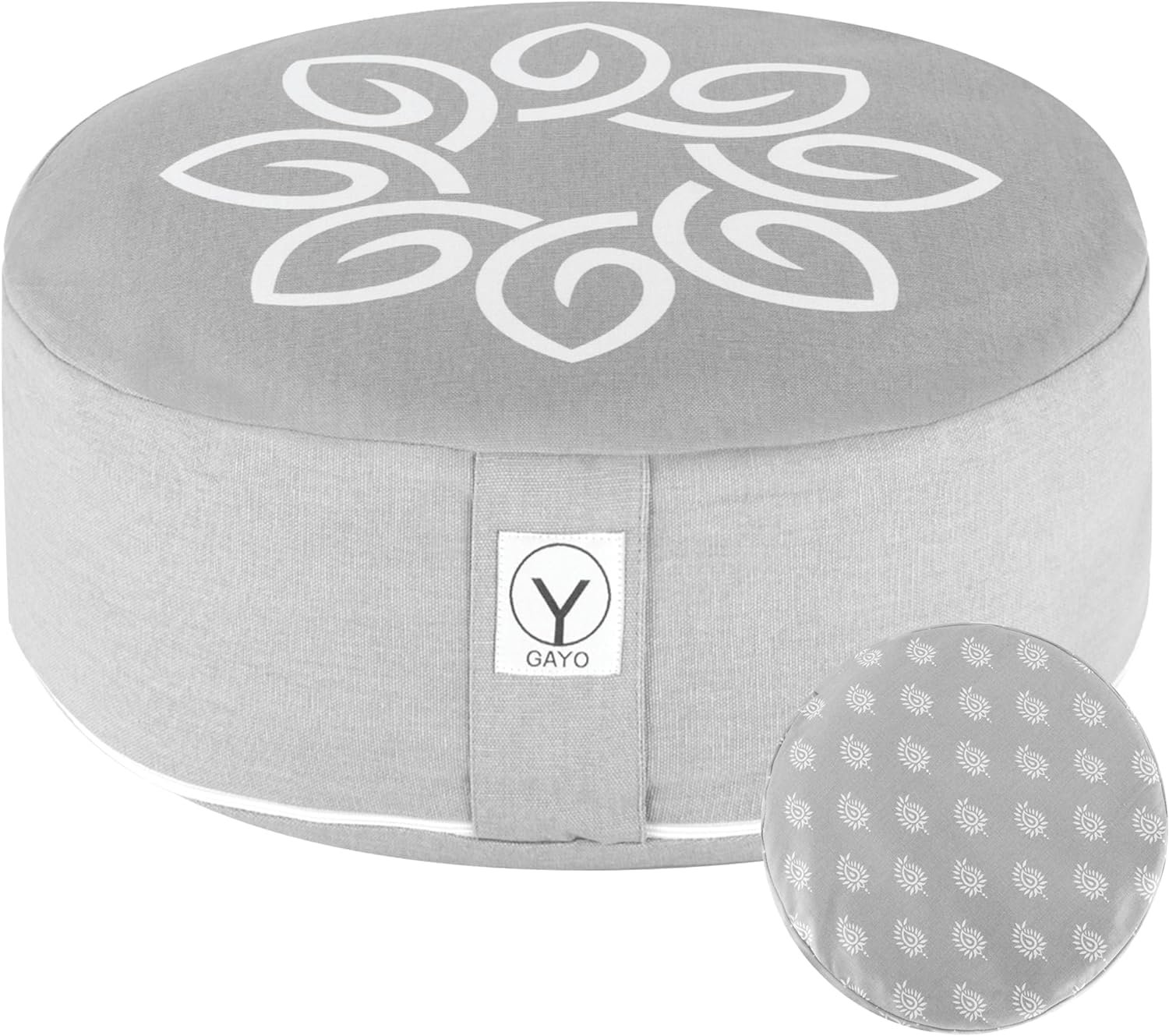 Y O Gayo Meditation Cushion and Floor Pillow. Ideal for Meditation Pillow, Yoga, & Floor Sitting – Premium Buckwheat Supportive Round Cushion with Changeable Cover. Versatile & Stylish – 16″ in