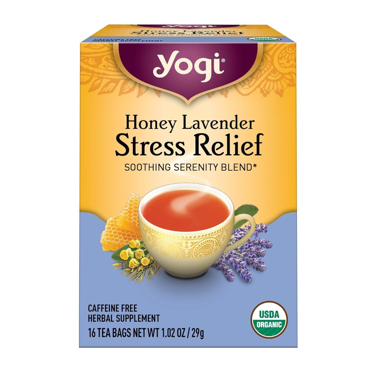Yogi Tea Herbal Stress Relief, Honey Lavender 16 ct