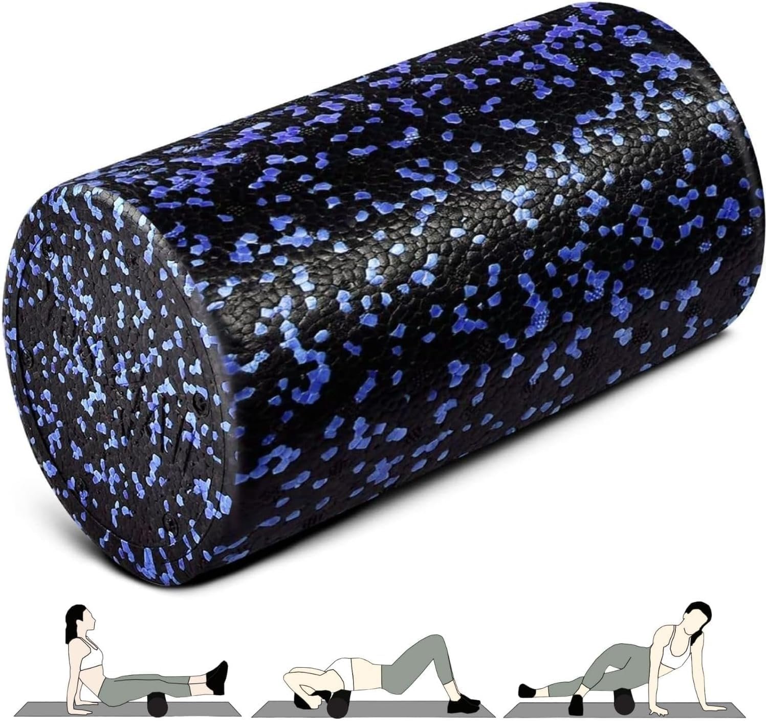 Yes4All High-Density EPP Round Back Roller Foam, Exercise Foam Roller for Yoga, Pilates & Stretching – 12, 18, 24, 36 inch