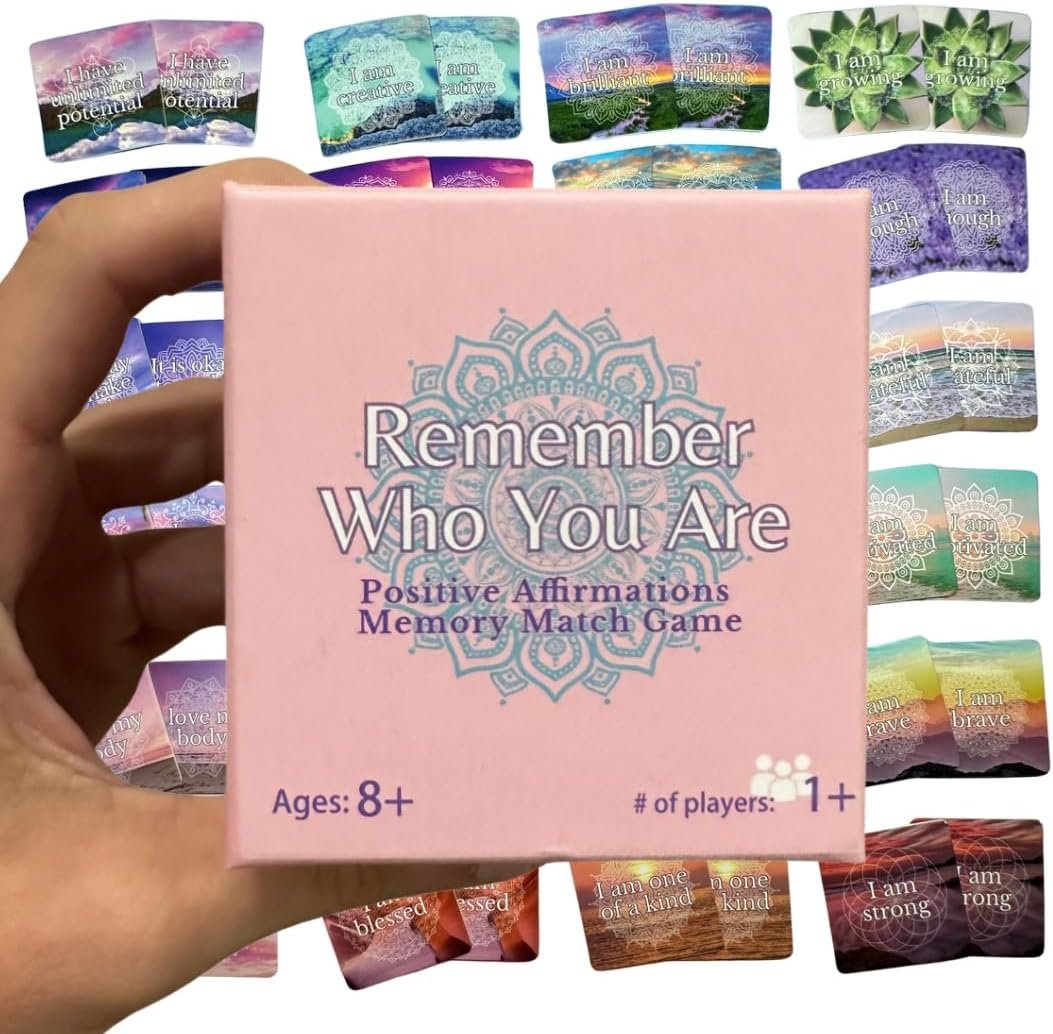 Affirmation Memory Matching Card Game Remember Who You Are Classic Edition | Affirmation Memory Matching Card Game Remember Who You Are Classic Edition