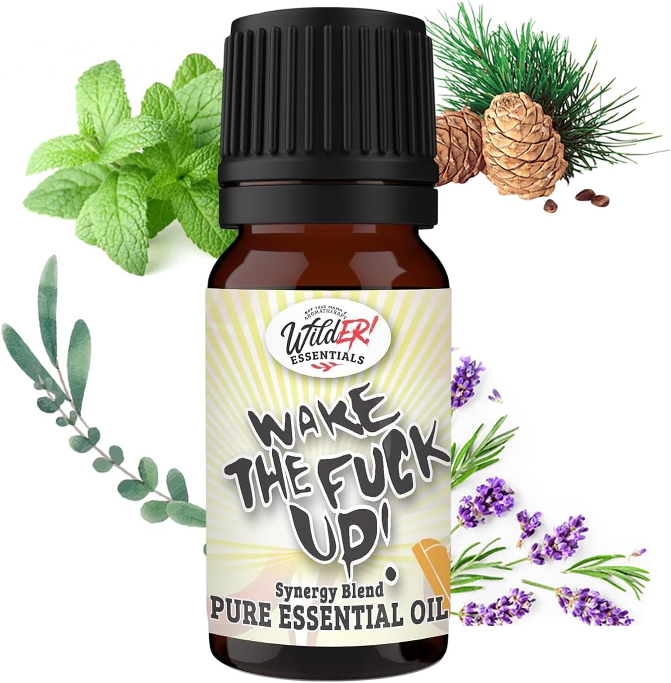 Wild Essentials Wake The F Up Essential Oil Blend, Uplifting Energizing Aromatherapy Oil for Diffusers, 100% Pure, Crafted in USA