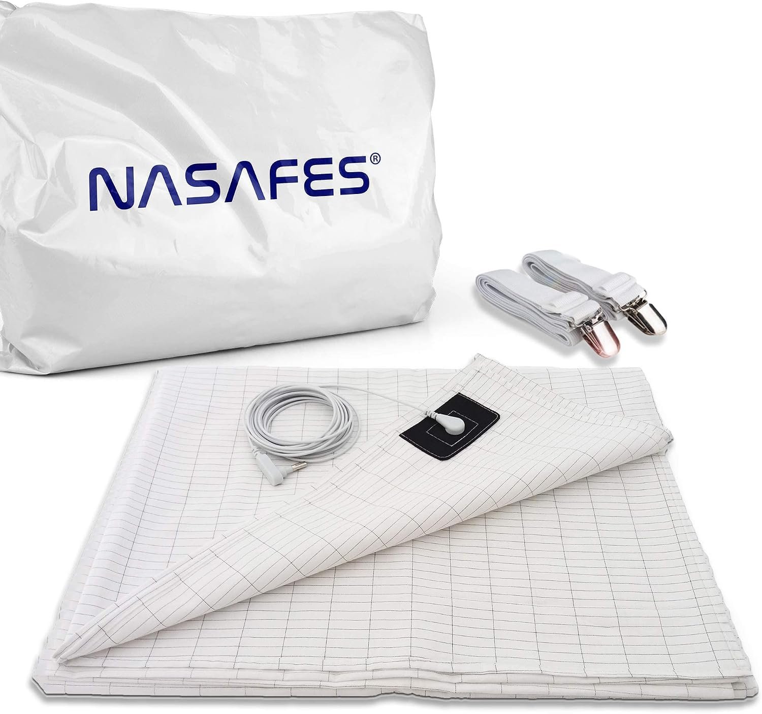 Earthing Half Sheet, Grounding Sheets for Earthing, Earthing Mat, Grounding Kit | Including Grounding Cord & 2 Suspenders | Earthing Sheet, Grounding Mat Earthing