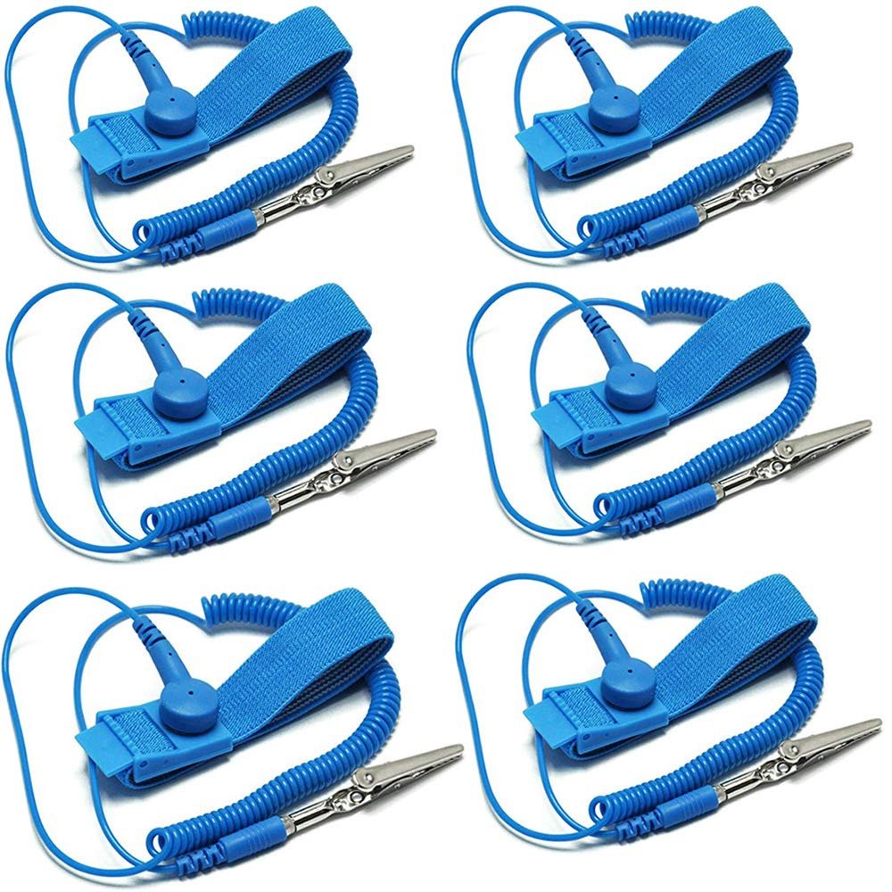 Antistatic Wrist Strap，Adjustable ESD Wrist Band Fits – 6 Pack for Working on Sensitive Electronic Devices