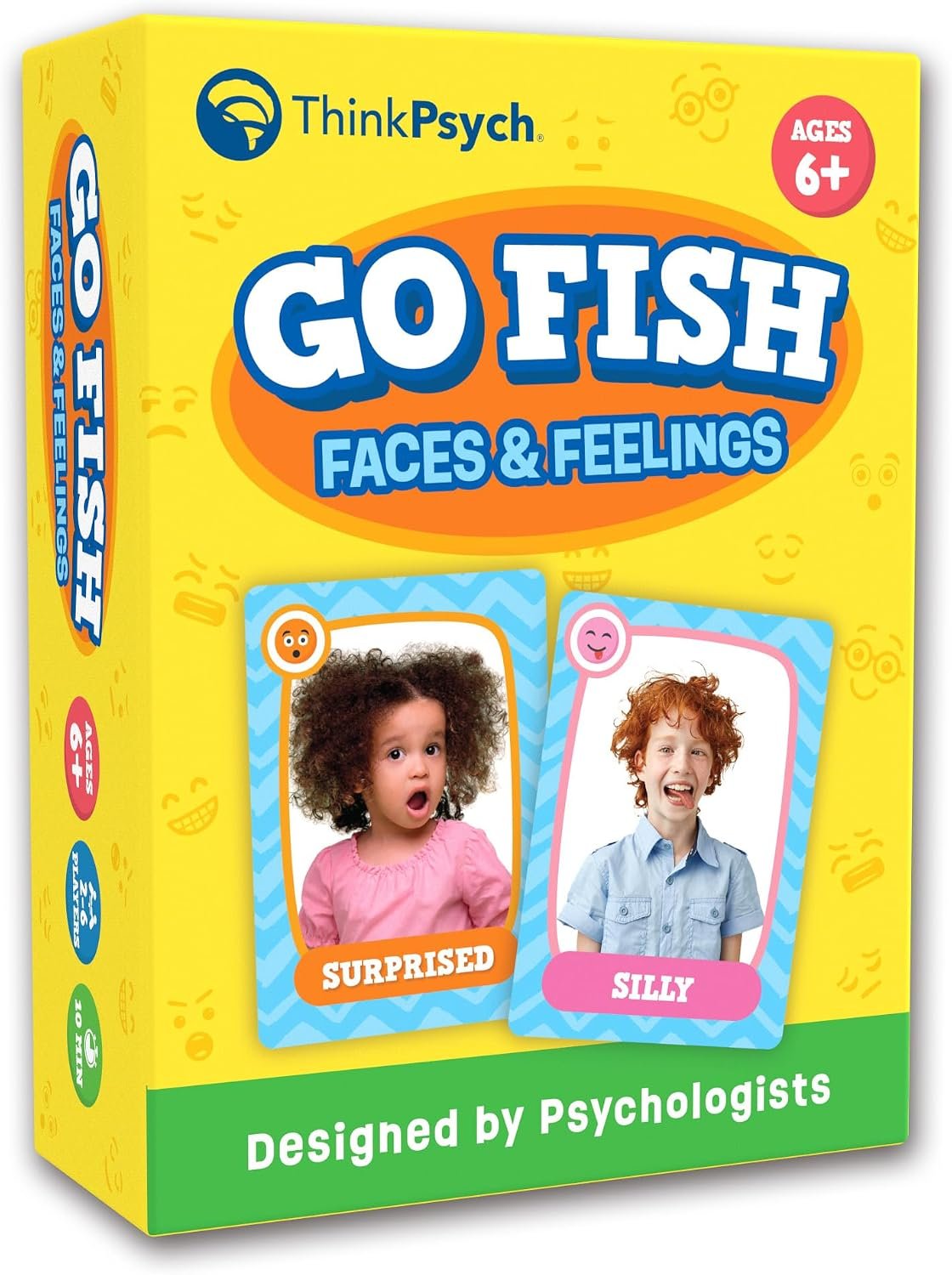 ThinkPsych Go Fish – Faces & Feelings Card Game Social Emotional Learning Game for Kids Ages 6+ | Teaches Emotions Through Play | 2-6 Players | Home, Therapy & Classroom Use