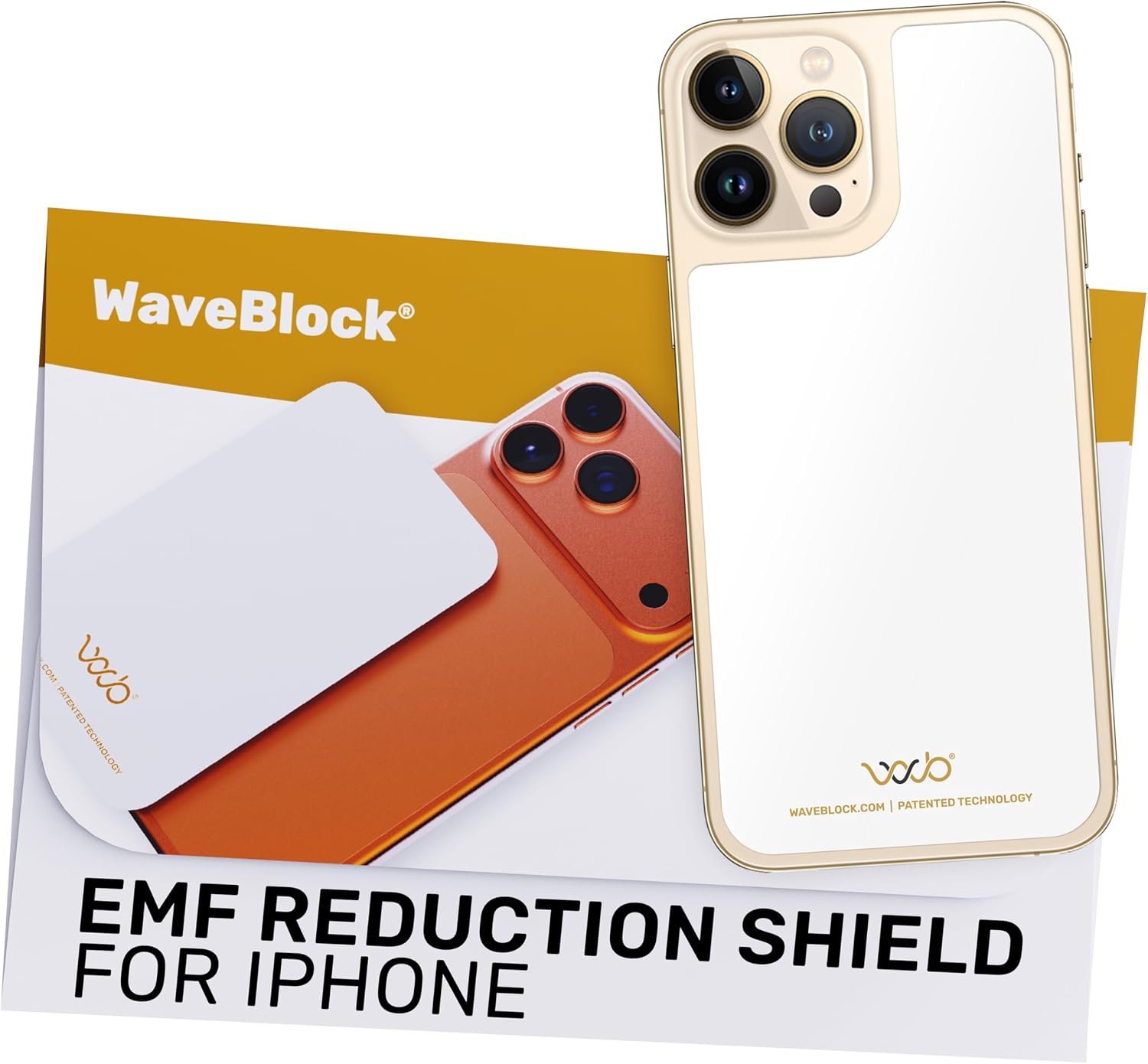 WAVEBLOCK EMF Blocker for Cell Phone – Made for iPhone 12 PRO MAX / 13 PRO MAX – The Only Patented, Real Scientifically Backed, Lab-Tested 5G-Shield Sticker to Protect You & Your Loved Ones – USA Made