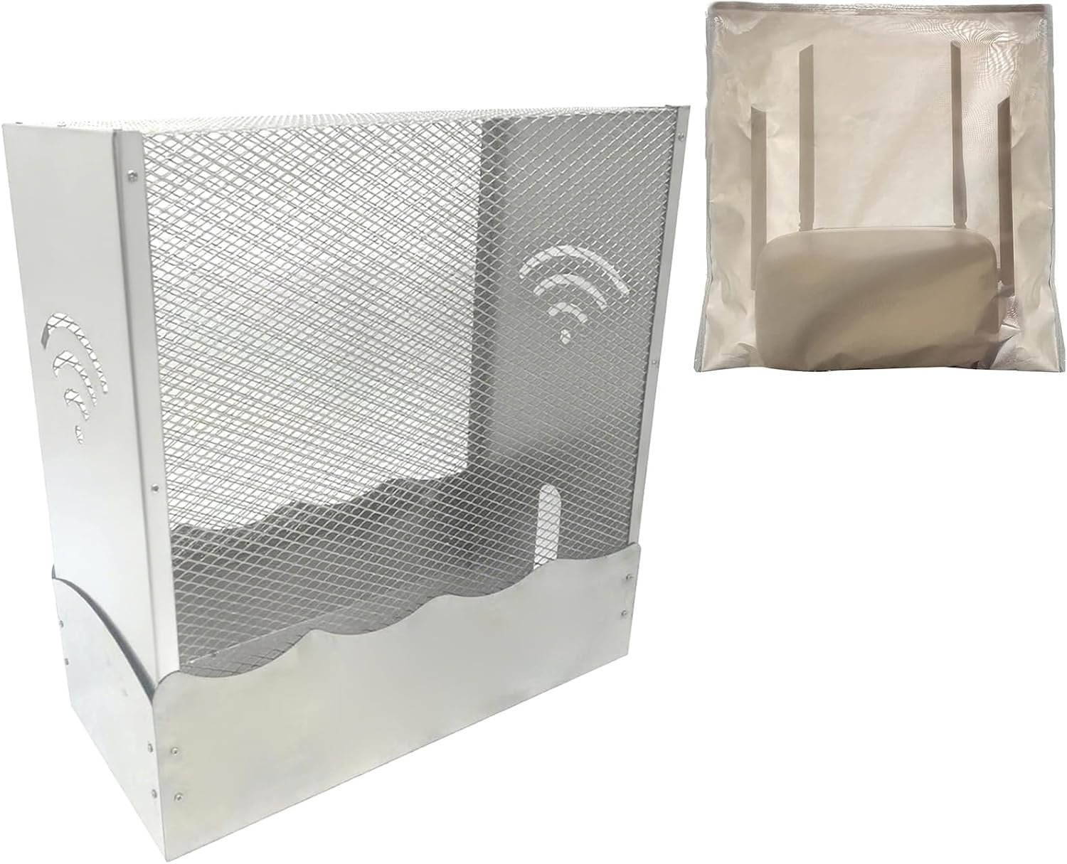 Large WiFi Router Cover WiFi Jammer Signal Blocker WiFi Router Box Hider Emf Faraday Cage EMf Blocker for Home W iFi Router Storage Cabinet Add Fabric Style