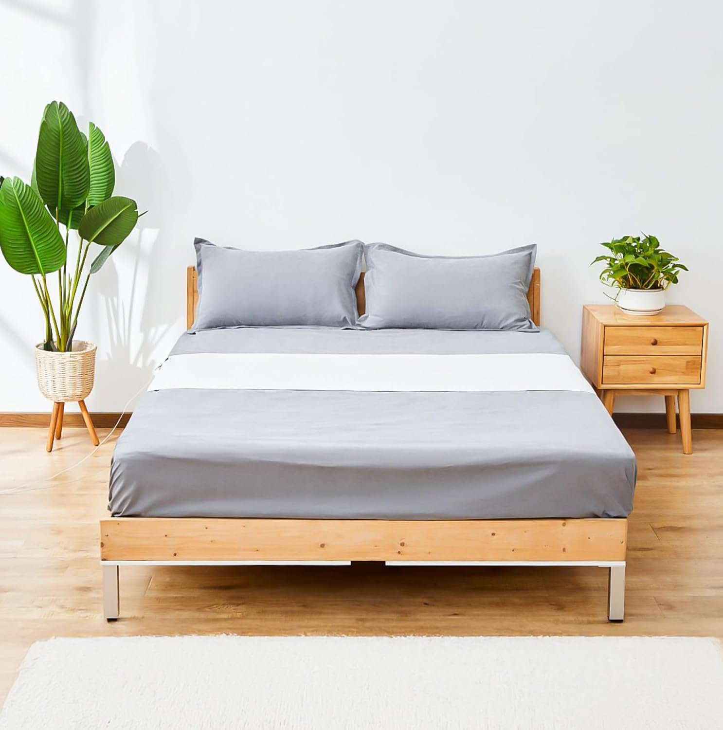 GroundingWell Grounding Sheet, Fits All Bed Sizes, Organic Cotton + Silver Fiber, 20″ x 104″
