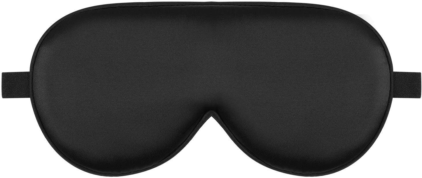 Alaska Bear Mulberry Silk Sleep Mask, Cool and Smooth (Original Black) | Genuine Organic Silk, For Sensitive Skin, Soft Filling, Lightweight, Flat Design