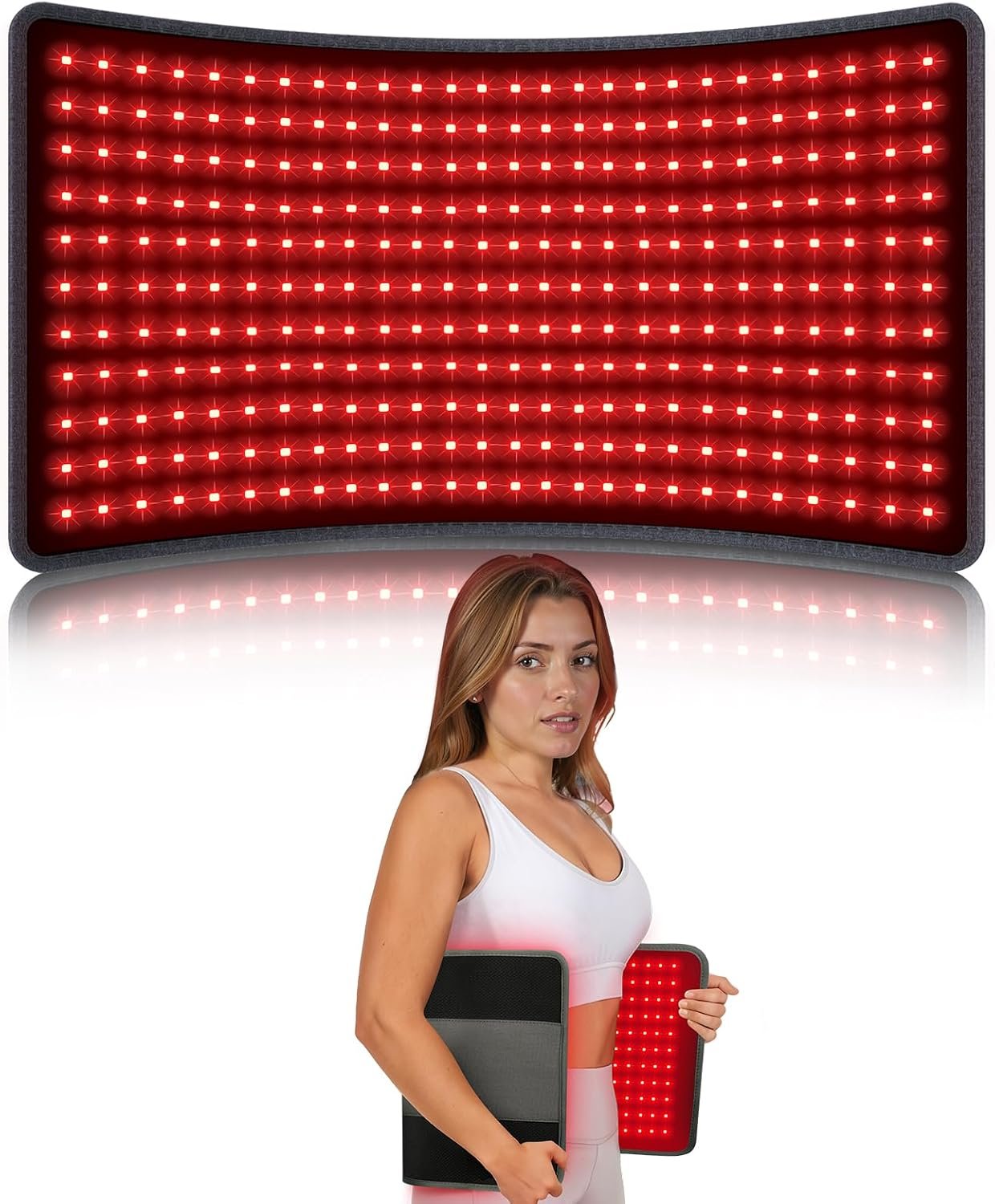 Comfytemp 12” x 24” Red Light Therapy Mat for Body, Wearable Near Infrared Light Therapy Pad, 660nm & 850nm Light Blanket for Back Belly Knee