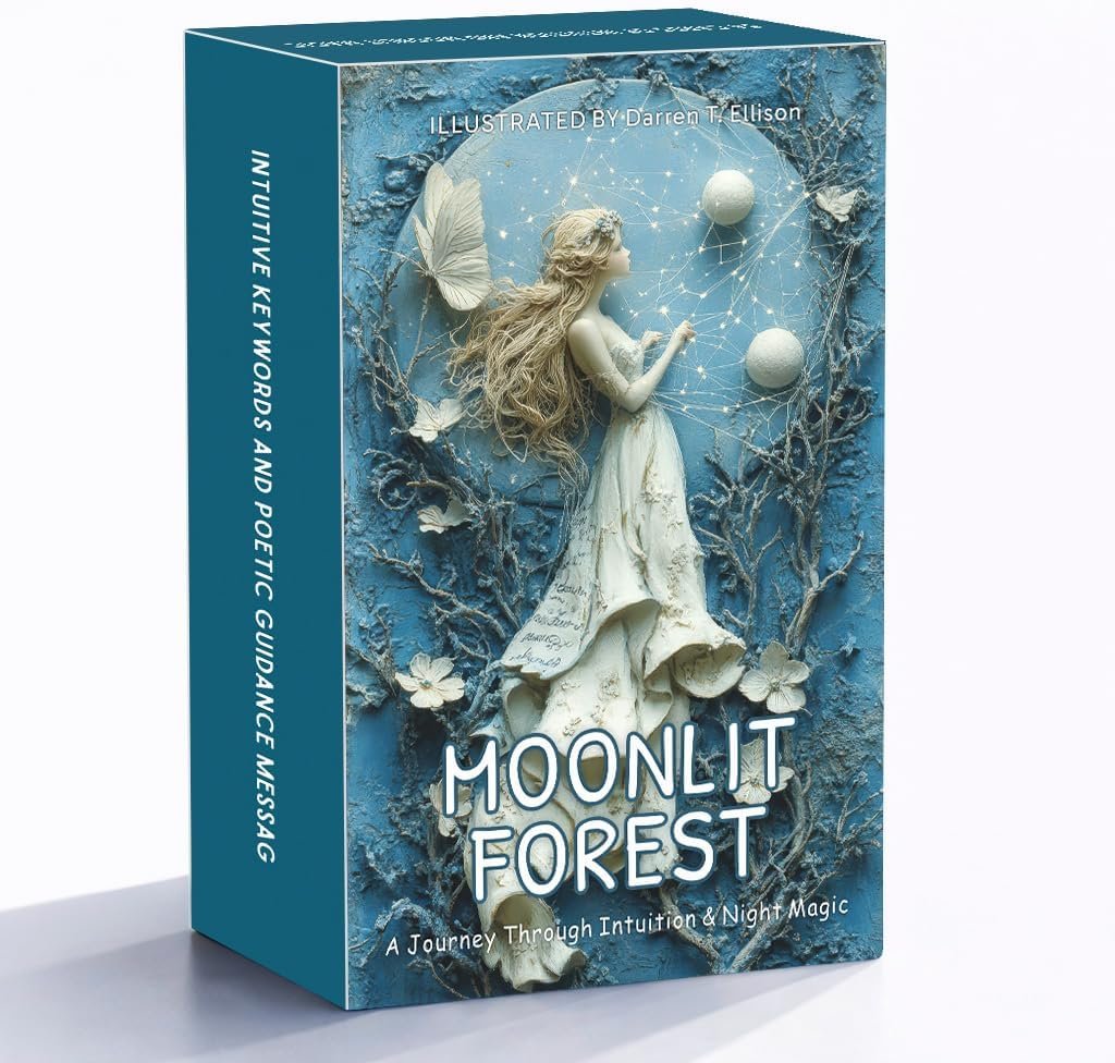 Oracle Cards Deck 54 Cards, Moonlit Forest Oracle, Moon Inspired Oracle Cards for Intuition, Ritual, Spiritual Guidance, Shadow Work & Personal Growth