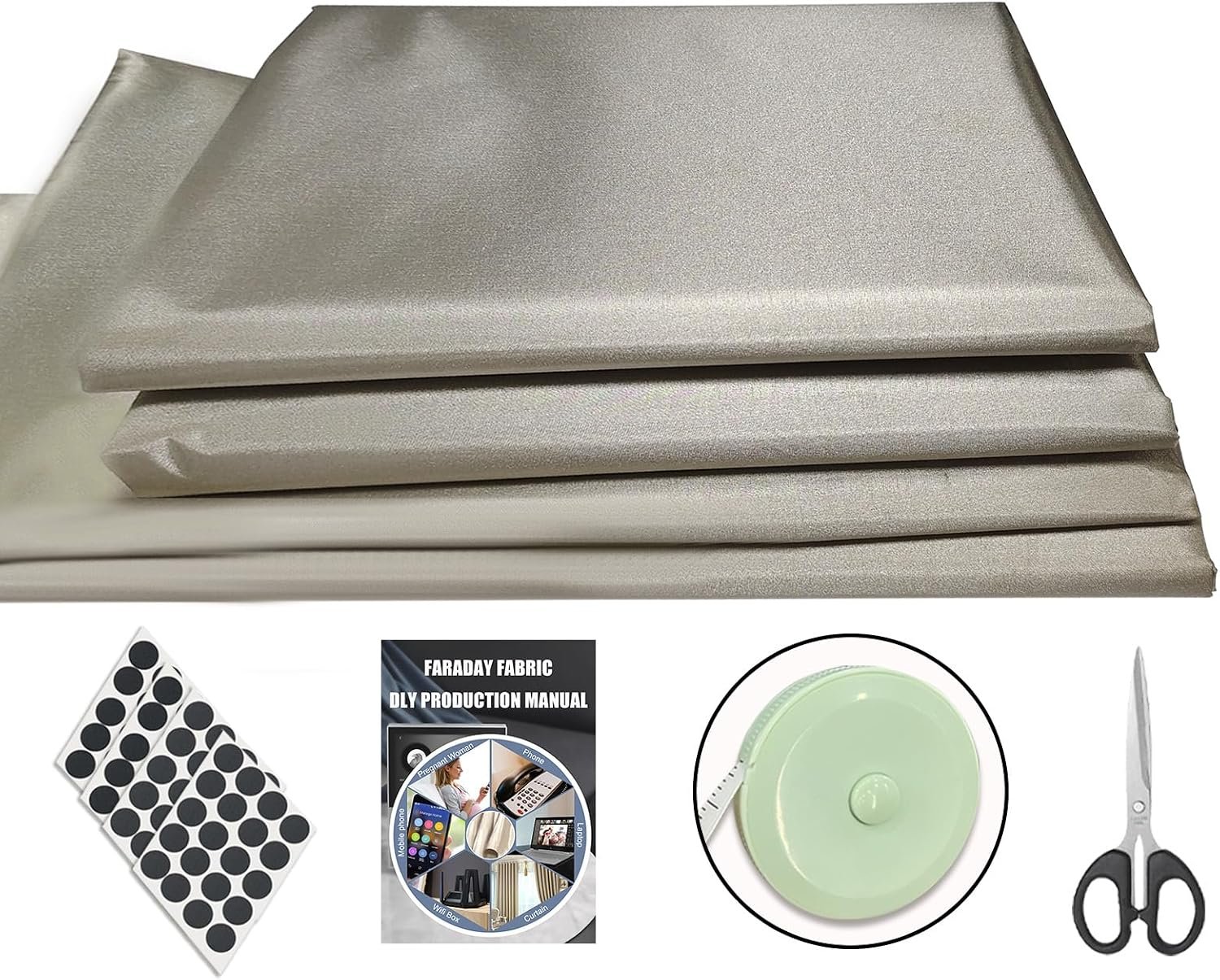 Faraday Fabric 43″ W×118″ L(Big 3 Yards) Faraday Military Grade Conductive Material, Faraday Blanket