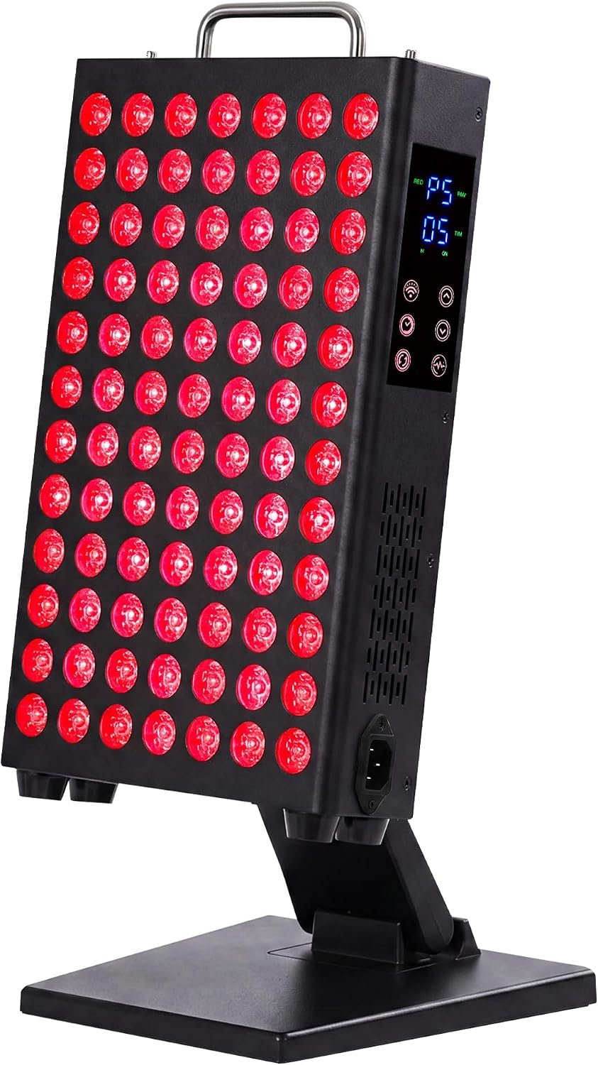 Red Light Therapy Panel for Face and Body, 6-Wavelength Broad Spectrum (660/810/830/850/940/1060nm), 204 LED Chips High-Density Matrix, Irradiance up to 150 mW/cm²