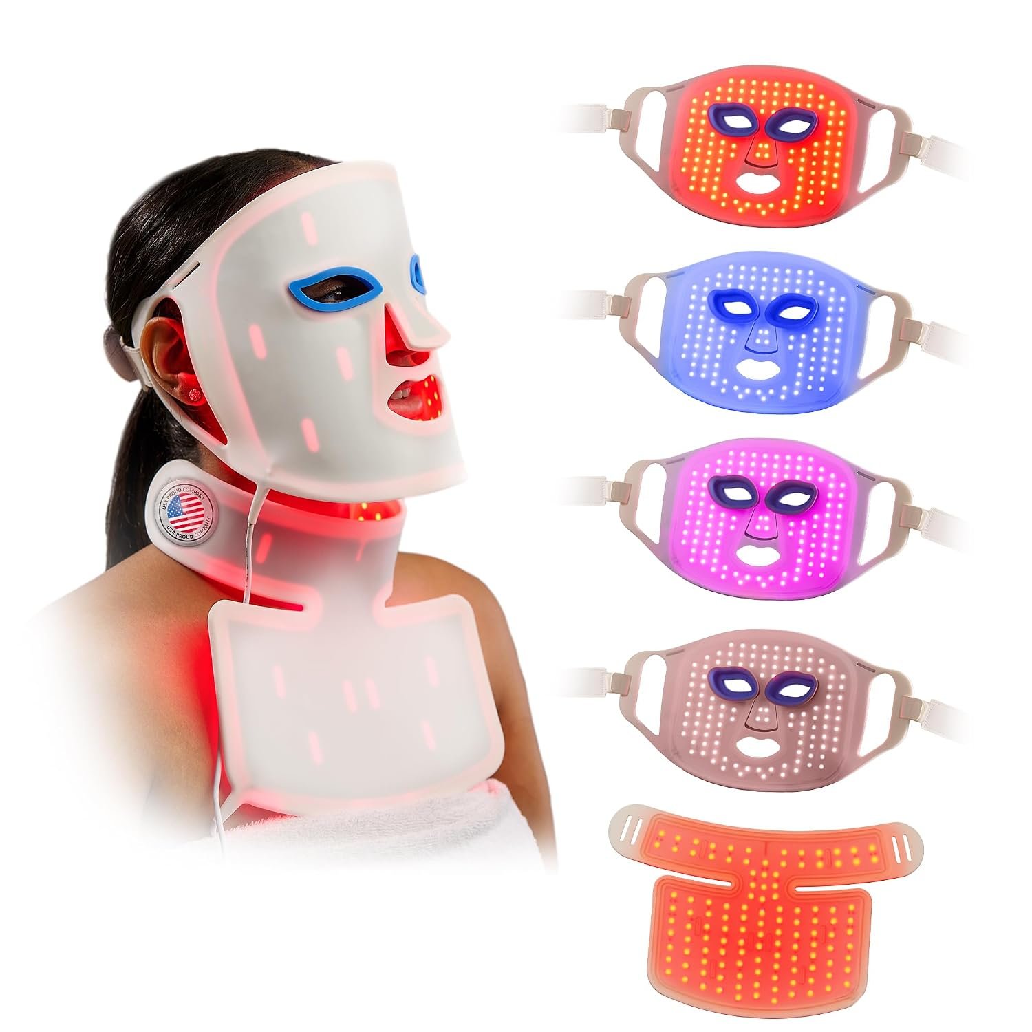 Lifepro Red Light Therapy Mask –Revitaglow Pro Infrared Red Light Therapy For Face and Neck – 234 triple chip Silicon LED Mask with 5 Modes – Skin Wellness and Comfort