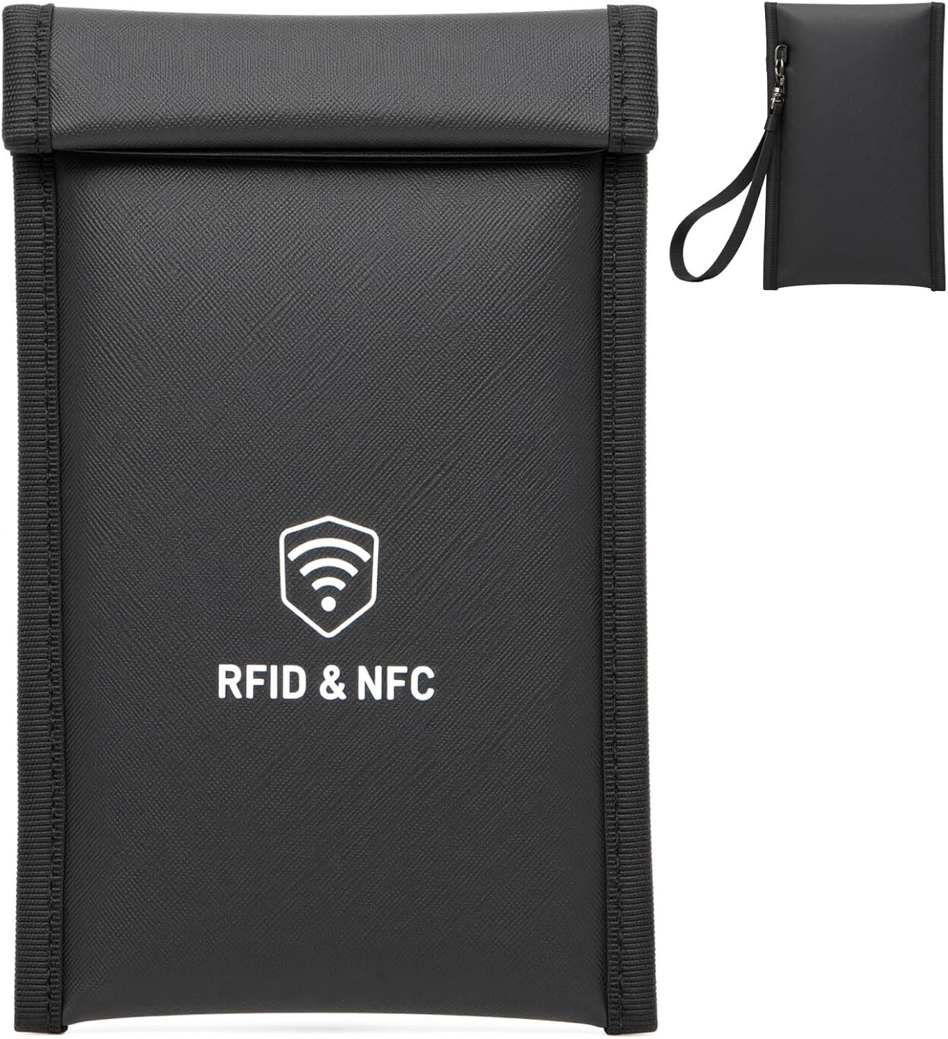 Military Grade Faraday Bags for Phones [5G/Bluetooth/WiFi/GPS] Signal Blocker, Fireproof Waterproof Anti-Scratch | Detachable Wrist Strap, RFID Blocking Anti-Tracking Pouch