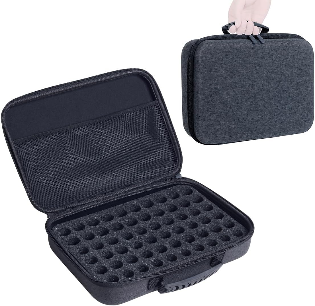 Essential Oils Carrying Case Holds 60 Bottles with Detachable Pad, Black