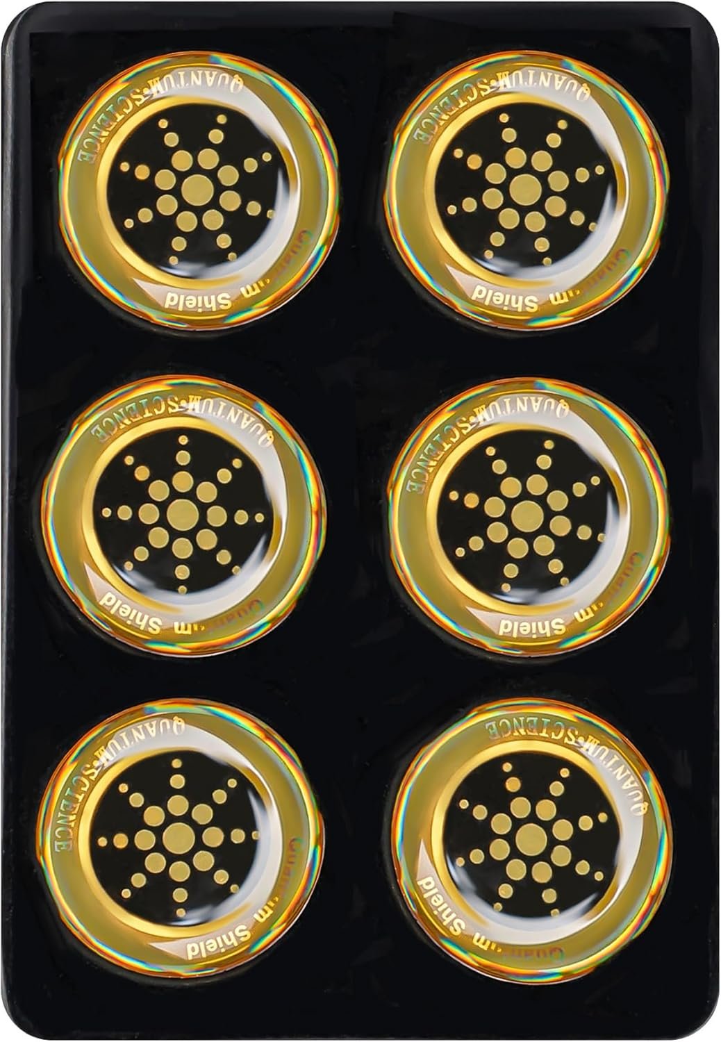 EMF Stickers Blocker Neutralize Shield Protection from Cell Phones cased and Electronic Devices WiFi 5G Tablets Laptops Computers Monitors (6Pcs Golden)