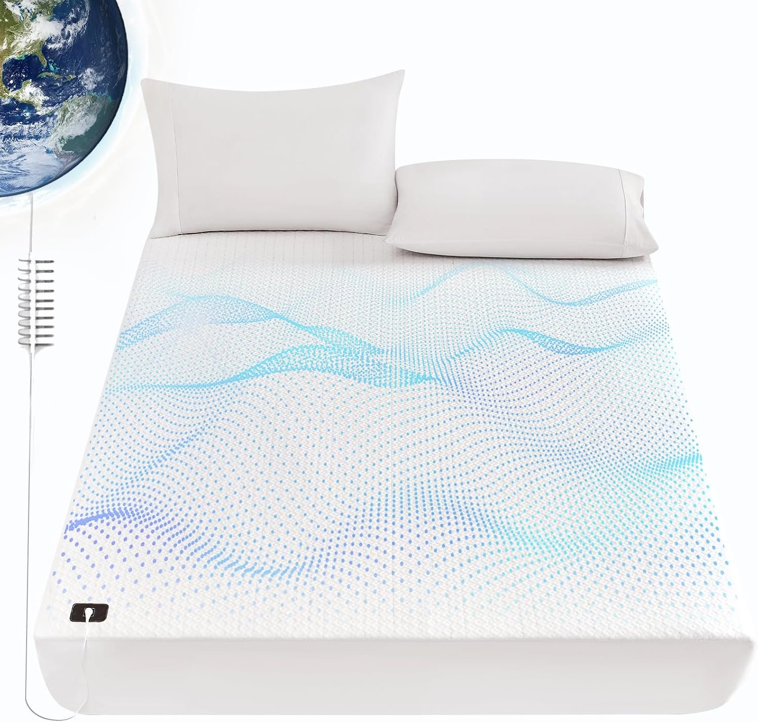 L’AGRATY Grounding Sheets Queen-Cooling Fiber with 10% Pure Silver Grounded Fitted Sheet Relieves Pain Used for Healthy Sleep Therapy-White