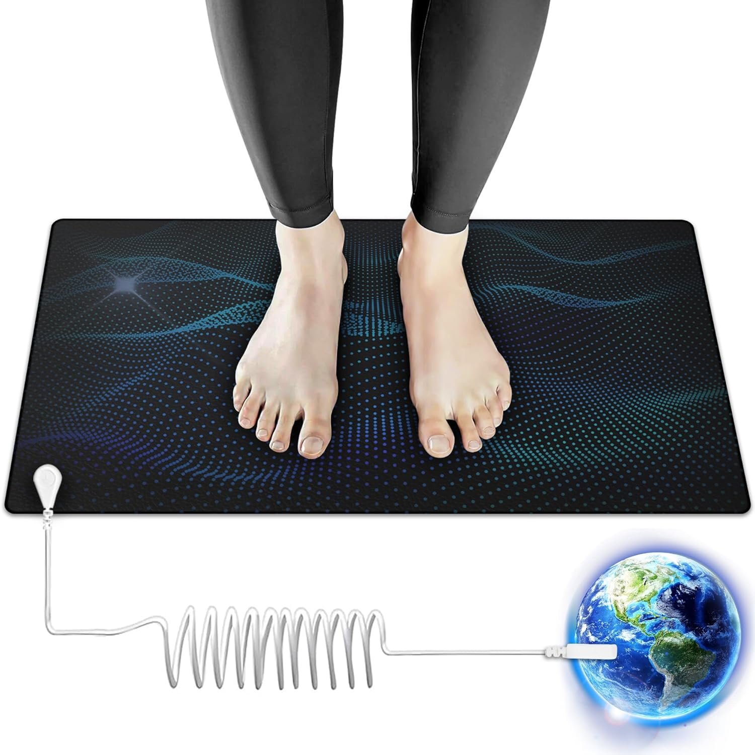 Grounding Mat for Sleep, Energy, Pain Relief, Inflammation, Balance, Wellness, Earth Connection Therapy for Indoor Grounding at Home, Office, or Work 16″x24″