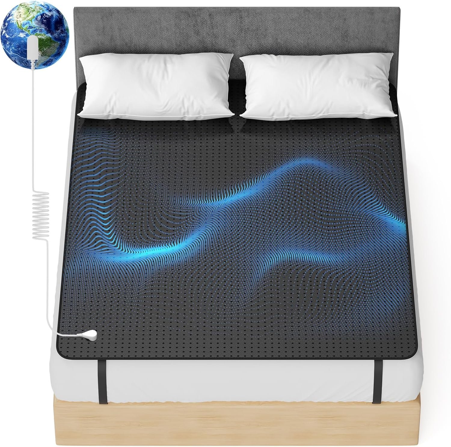 Grounding Mat for Bed, Grounding Mat Full Size, Grounding Mattress Pad for Sleeping, Stress, Enjoy Grounding Indoors,54” × 78”