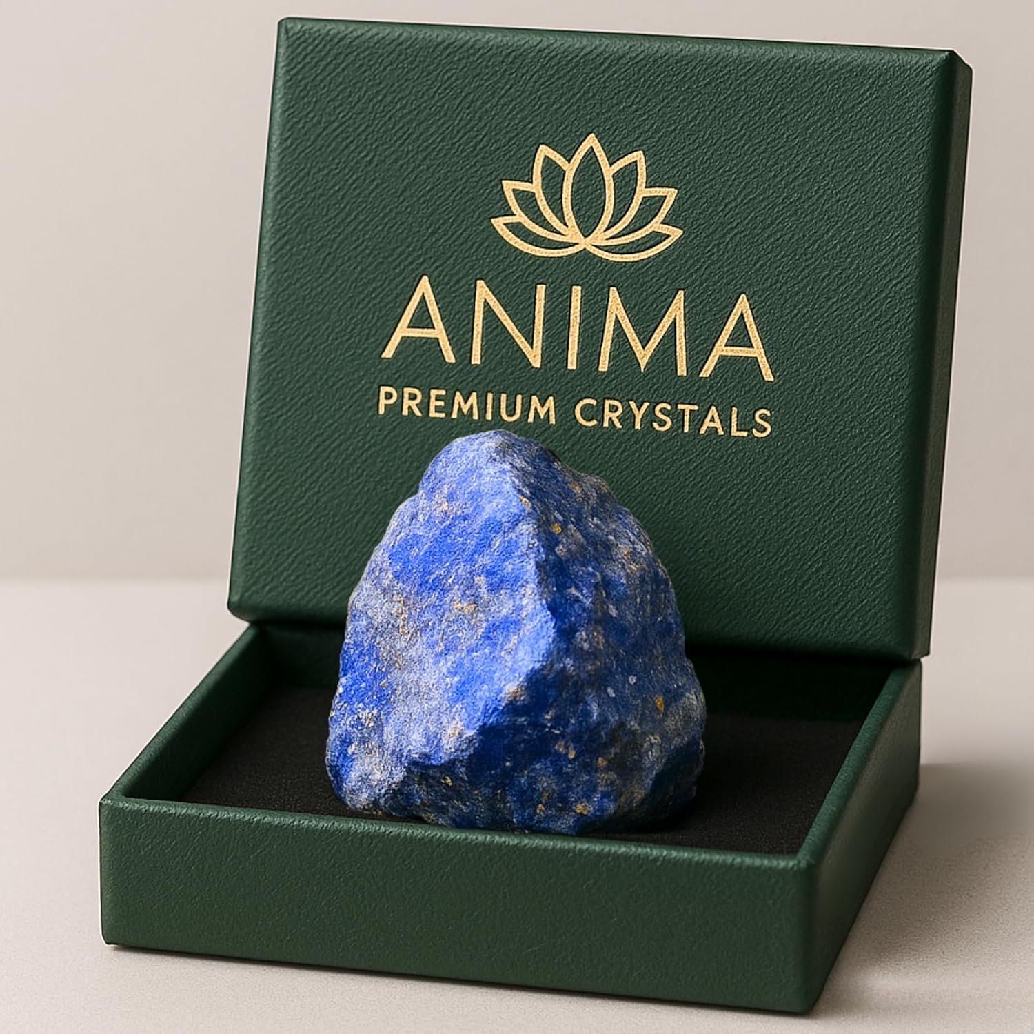 Anima Lapis Lazuli Stone – Large 1.6–2″ Royal Blue Natural Raw Lapis Lazuli Crystal for Wisdom, Truth & Communication – Ethically Sourced, Presented in Elegant Gift Box