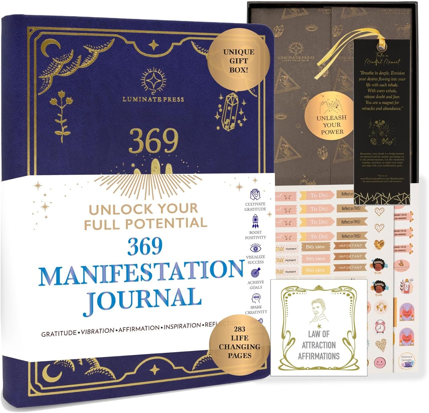 The Ultimate 369 Manifestation Journal – Transformative Law of Attraction Book to Unlock Your Limitless Potential – Presented in Luxurious Gift-Ready Packaging