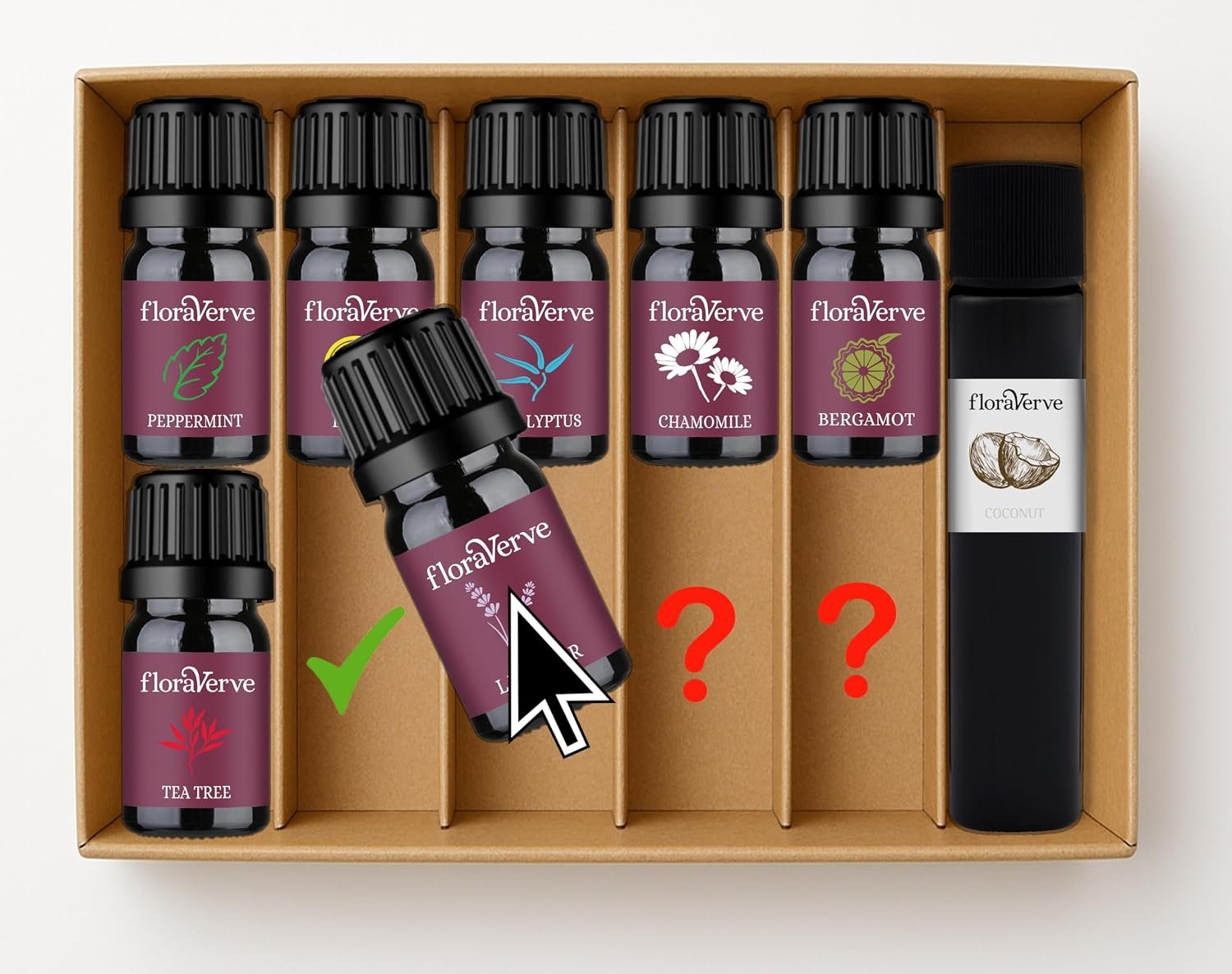 floraVerve Customized Essential Oils Set, Build Your Own Starter Kit, Pick Only Those You Like! (10 x 5ml Natural Aromatherapy Essential Oils + 1x30ml Carrier Oil)