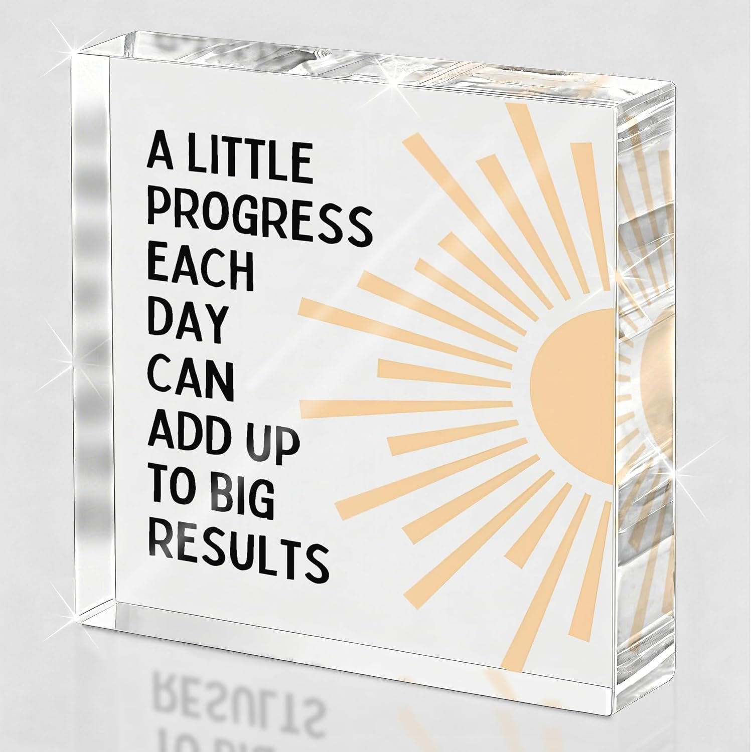 Inspirational Decor for Desk, Shelf, Positive Sign | Motivational Decor for Office, Classroom, Dorm, Inspirational Desk Accessories, 4×4, Acrylic