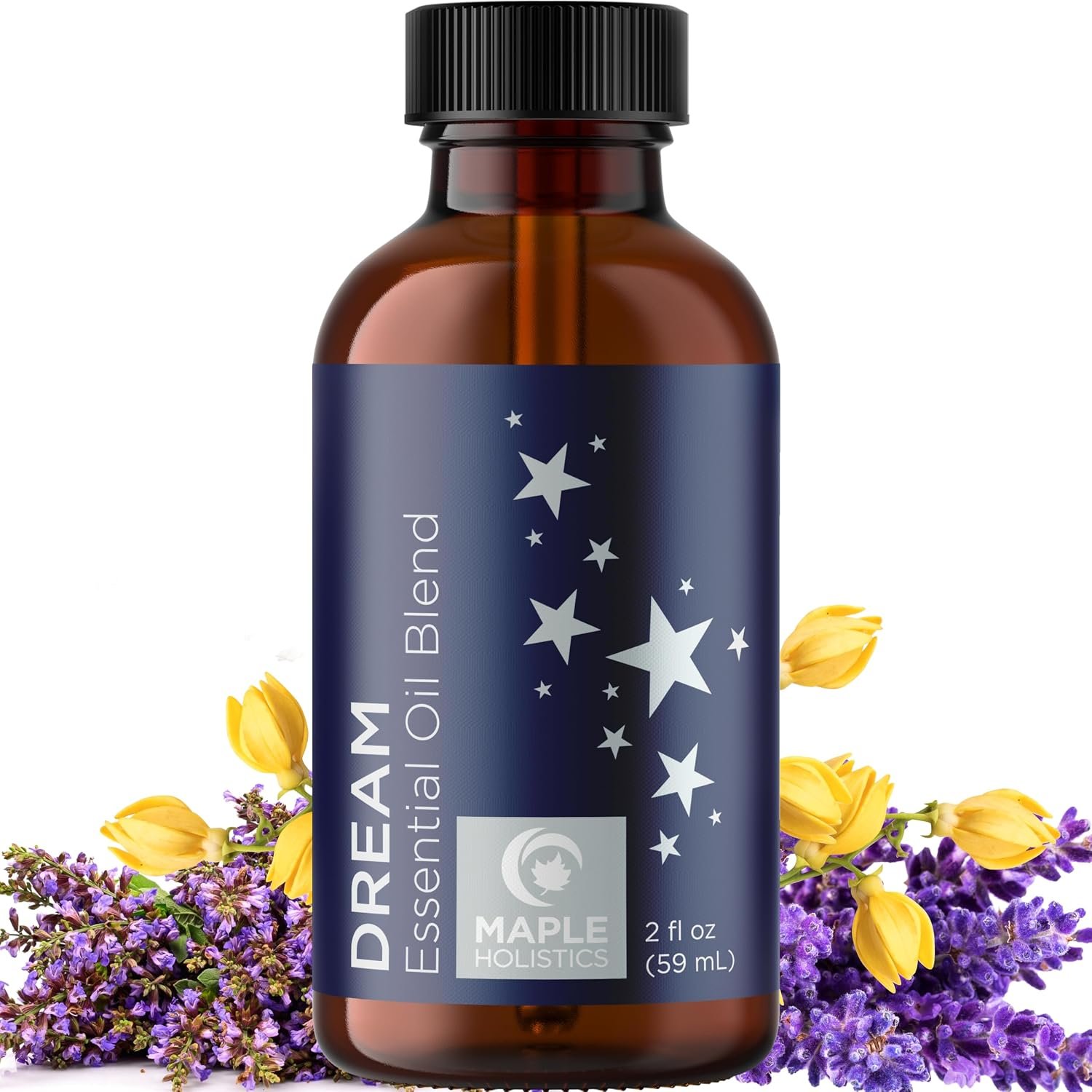 Sleep Essential Oil Blend for Diffuser – Dream Essential Oils for Diffusers Aromatherapy and Relaxation with Clary Sage Ylang-Ylang Roman Chamomile and Lavender for Sleep Time Support (2 Fl Oz)